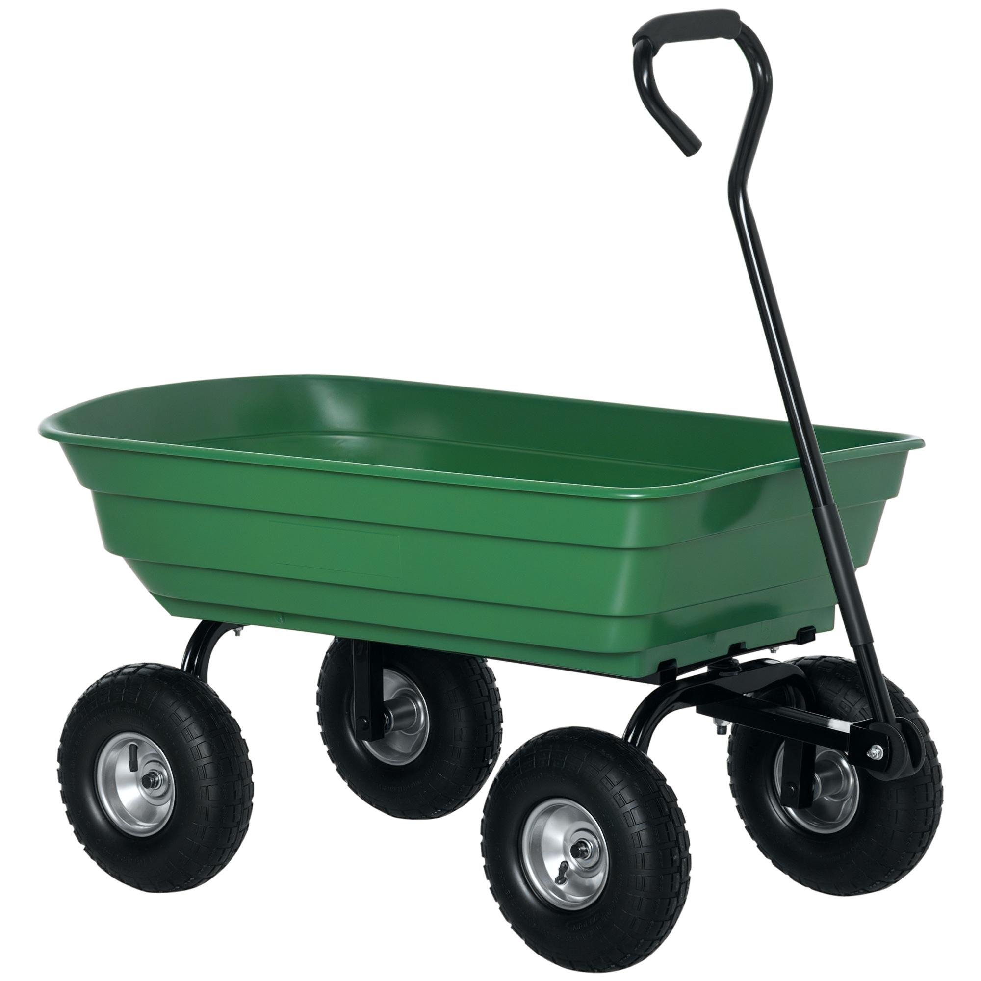 Green Pneumatic Garden Cart with 551 lb Capacity