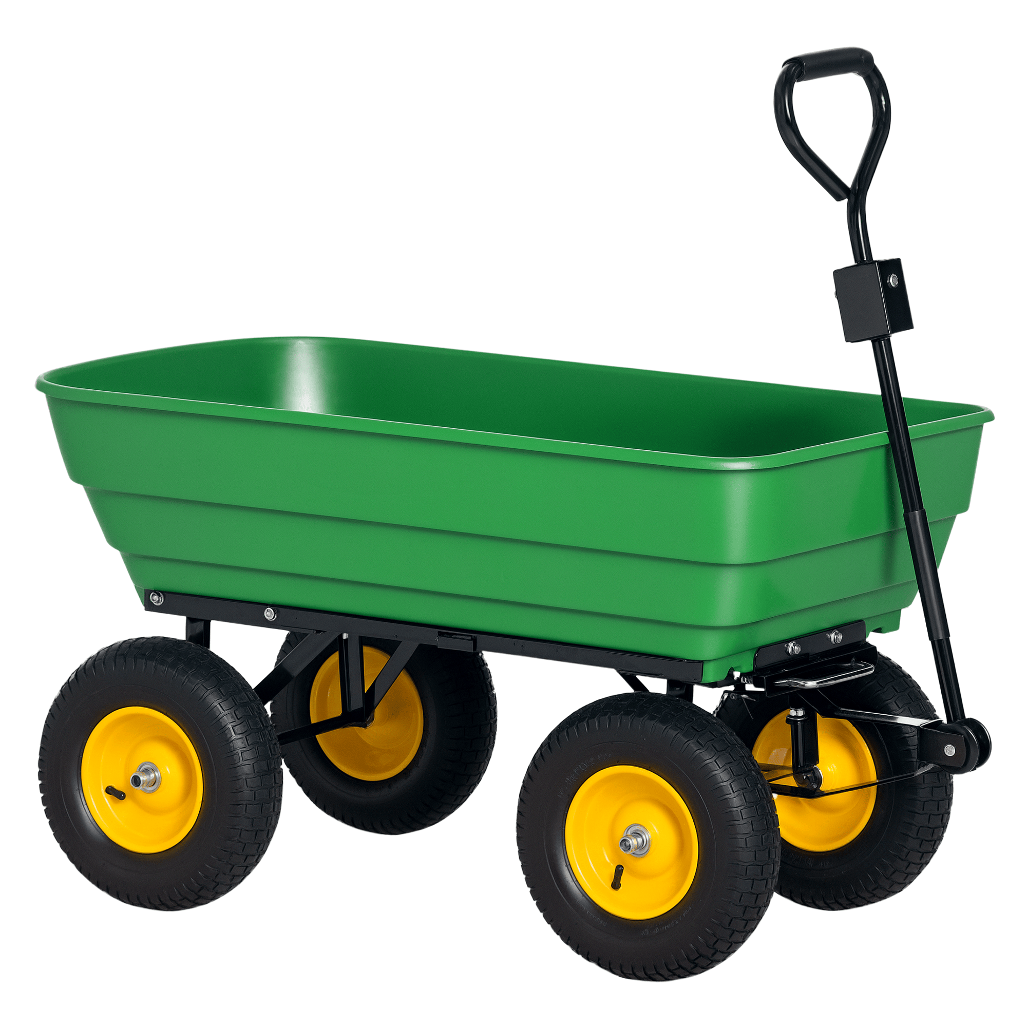 125 L Green Dump Cart with Tipping Tub for Gardening