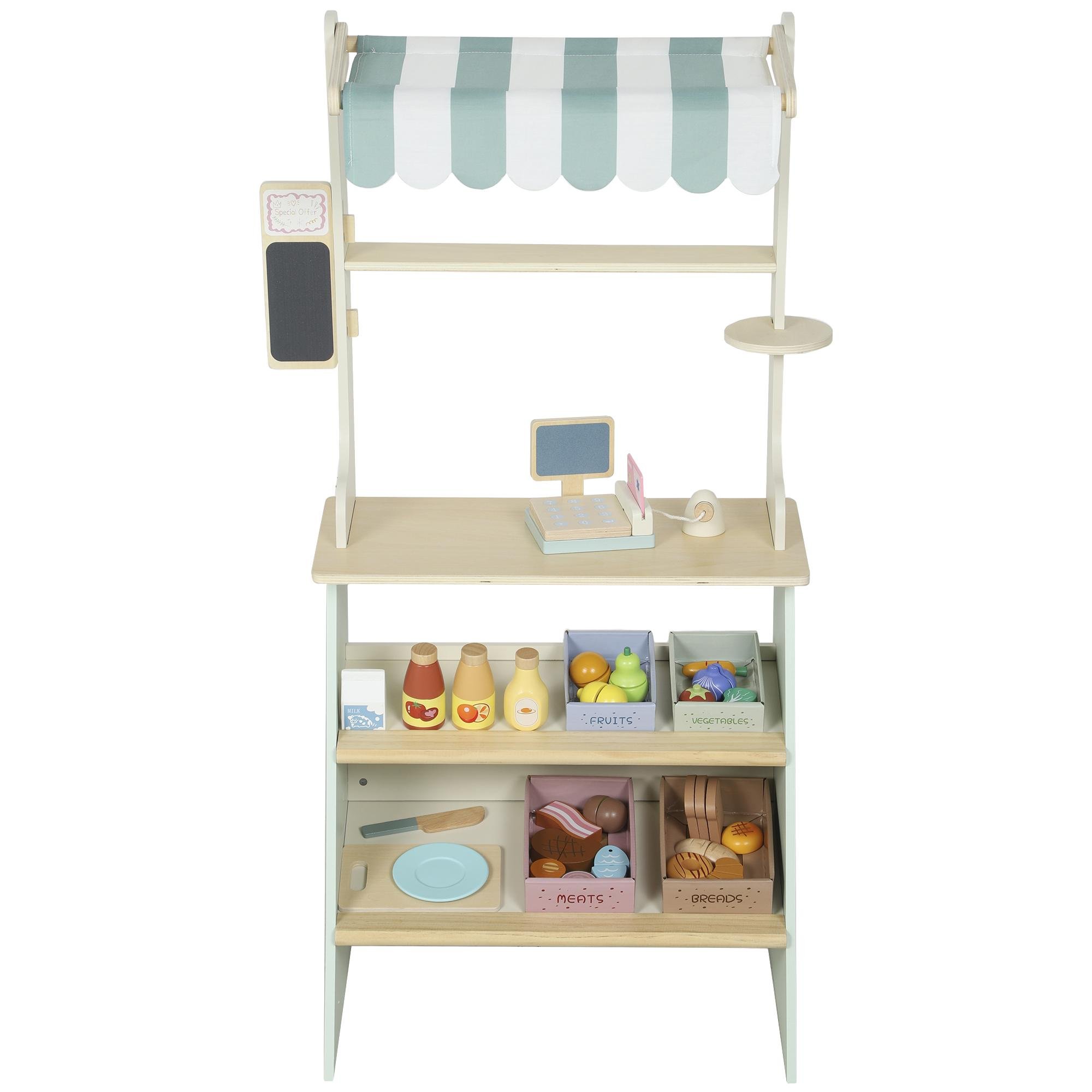 Green Grocery Store Playset with 34 Accessories