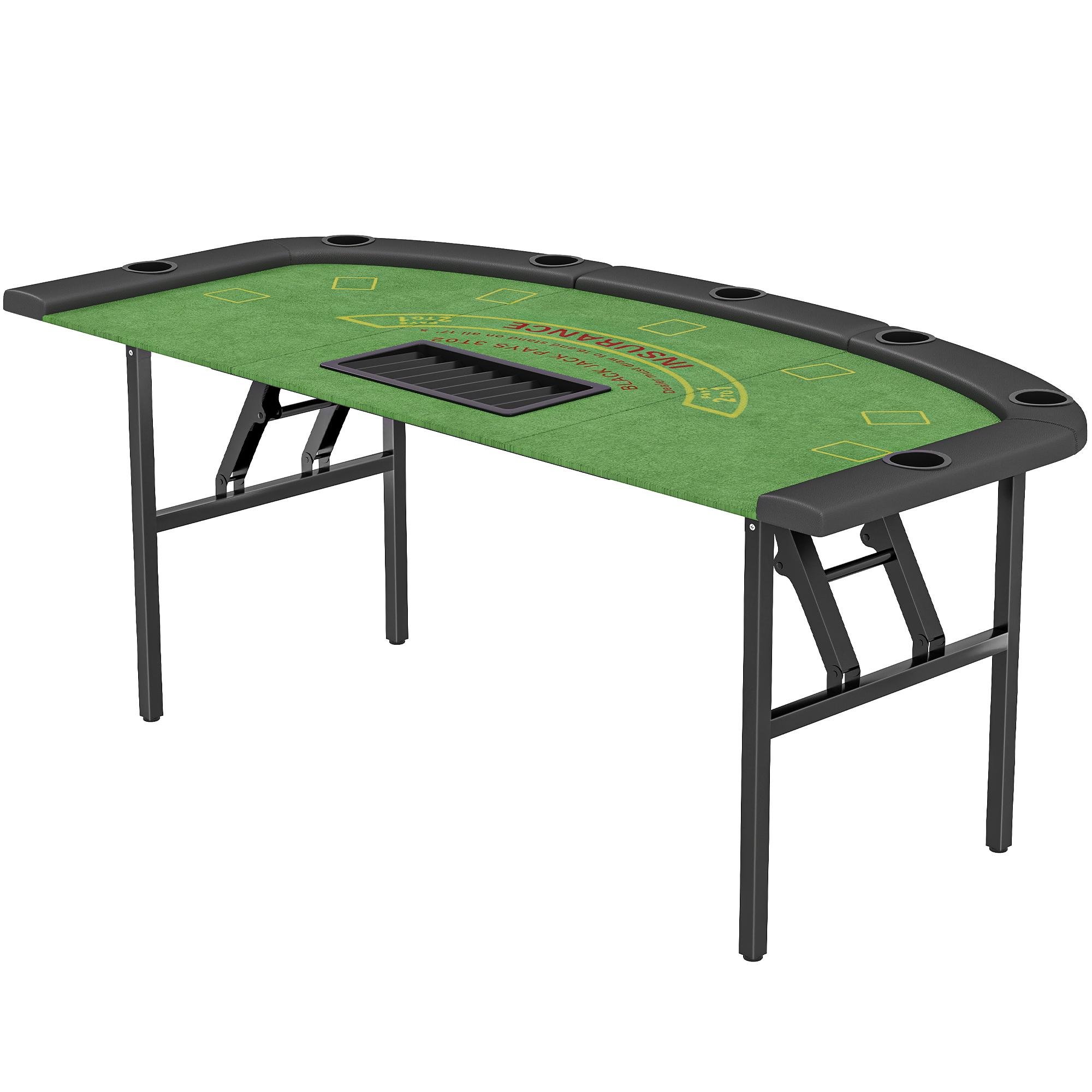 71.7 inch green poker table with Foldable Legs for 8 Players