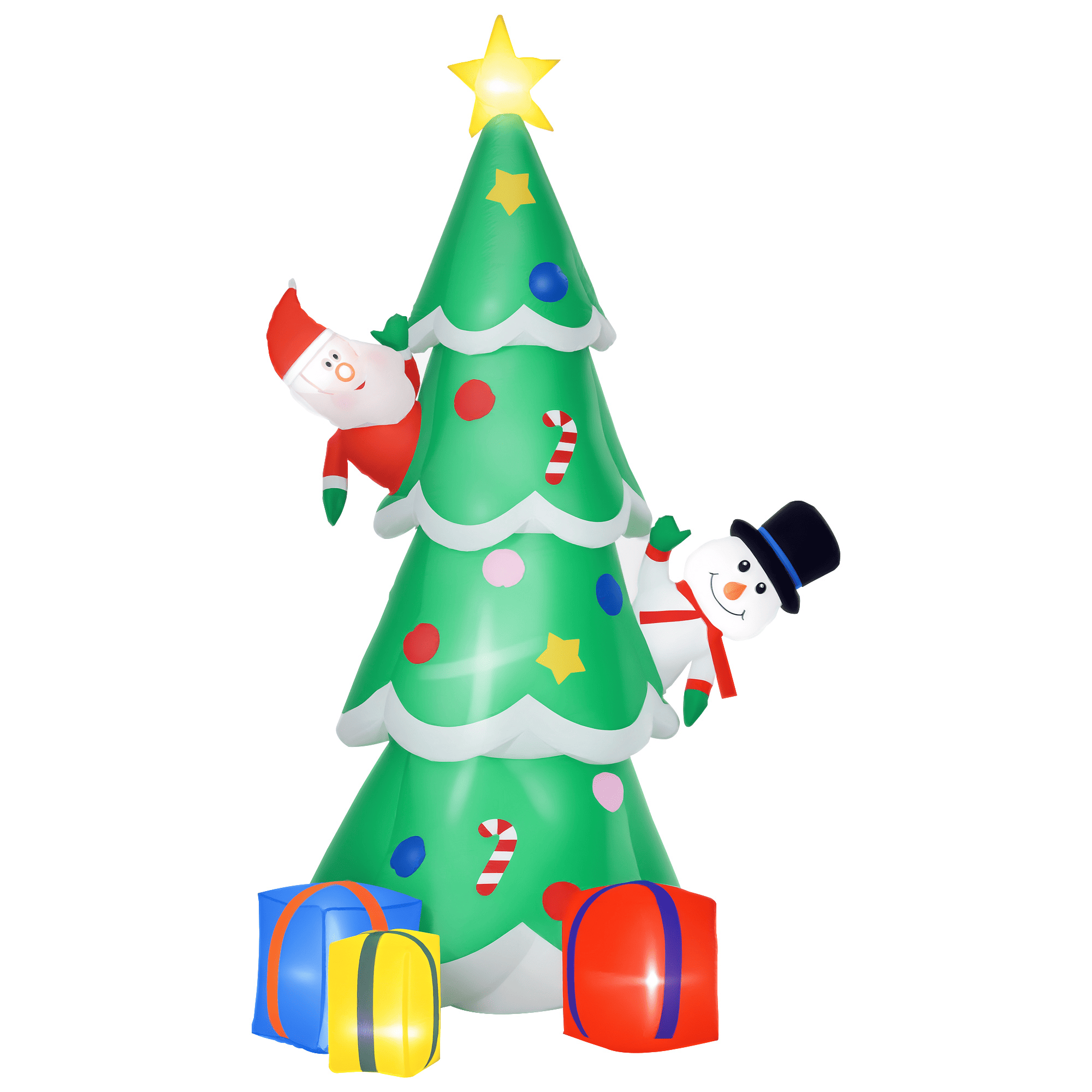 7ft Green Christmas Tree Inflatable with LED Lights