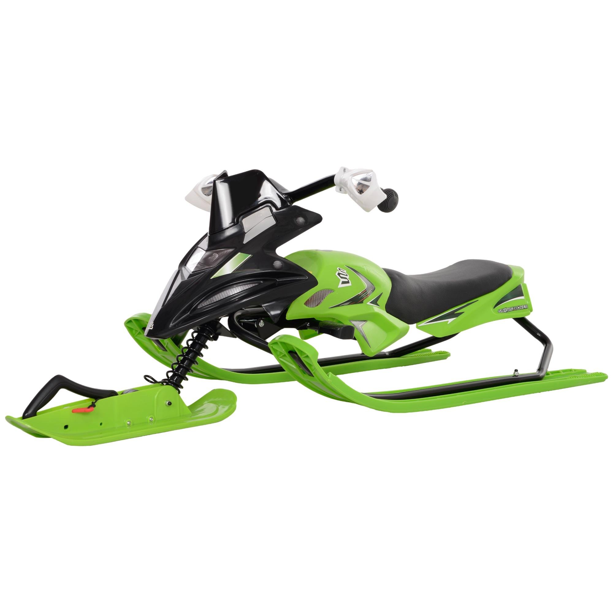 Green Steel Snow Racer with Padded Rubber Seat for Kids