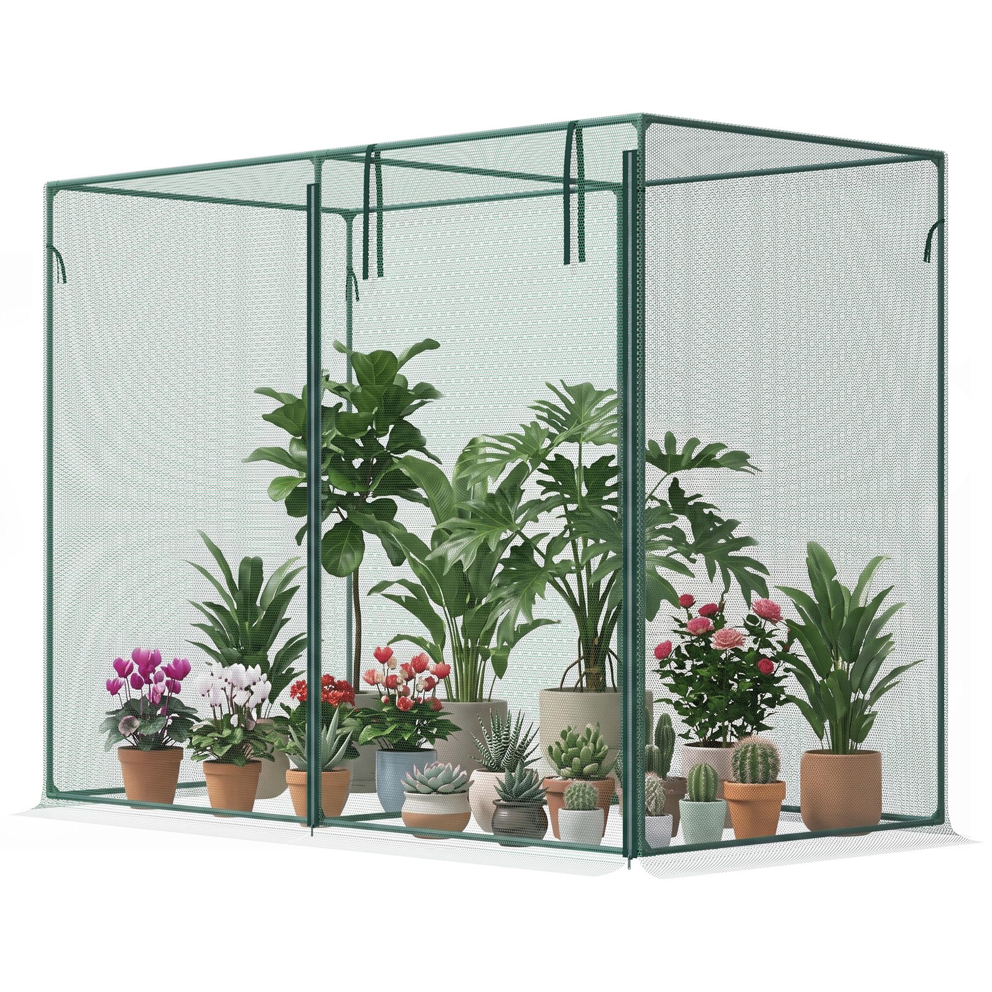 Green HDPE Crop Cage with Zippered Door, 6.5 x 3.3ft