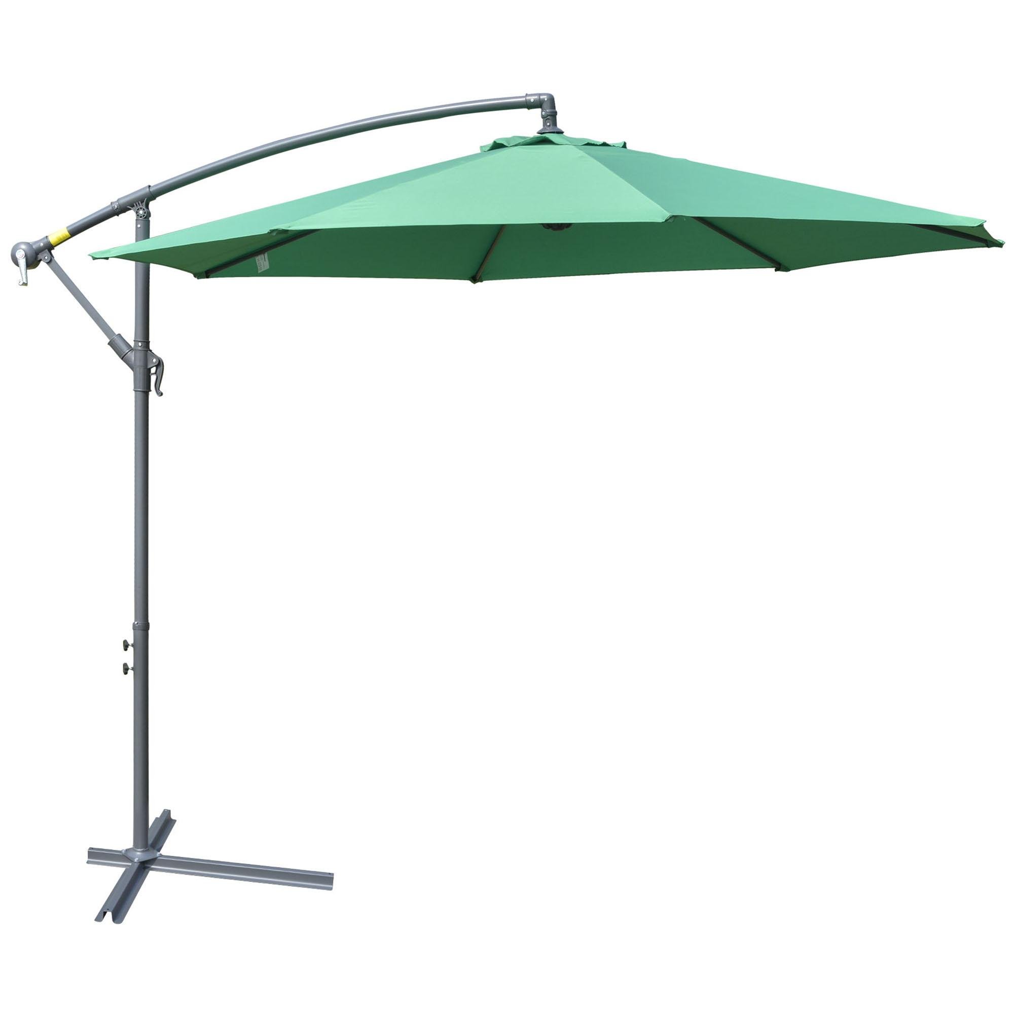 Green 9.8ft Cantilever Umbrella with Crank, 9.8ft Shade