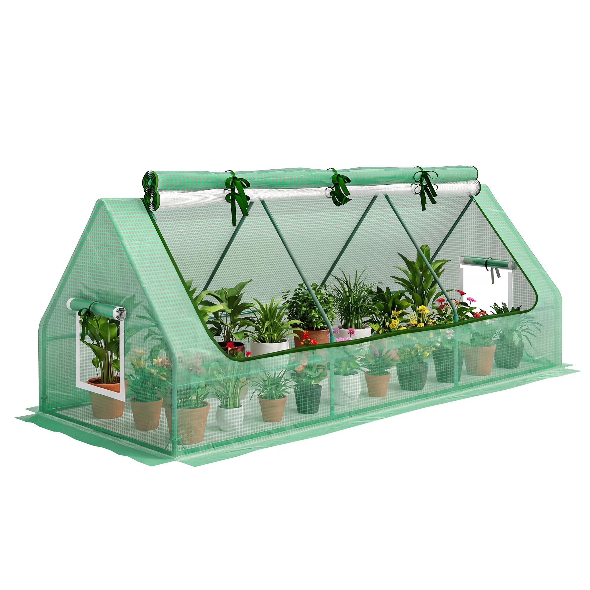 94.5-inch Green Mini Greenhouse with Mesh Windows