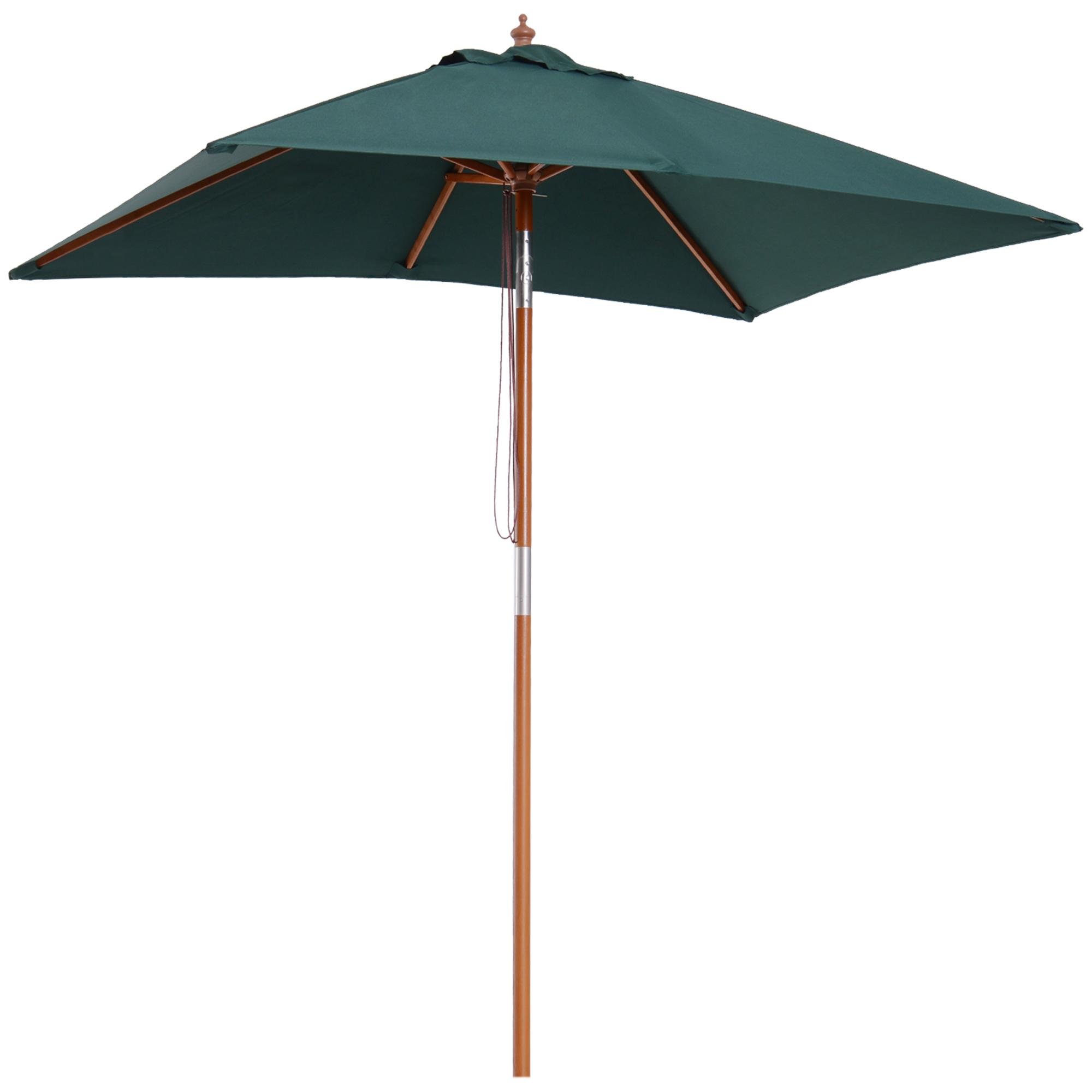 Green Bamboo Patio Umbrella with Tilt, 6.6 x 4.9 ft