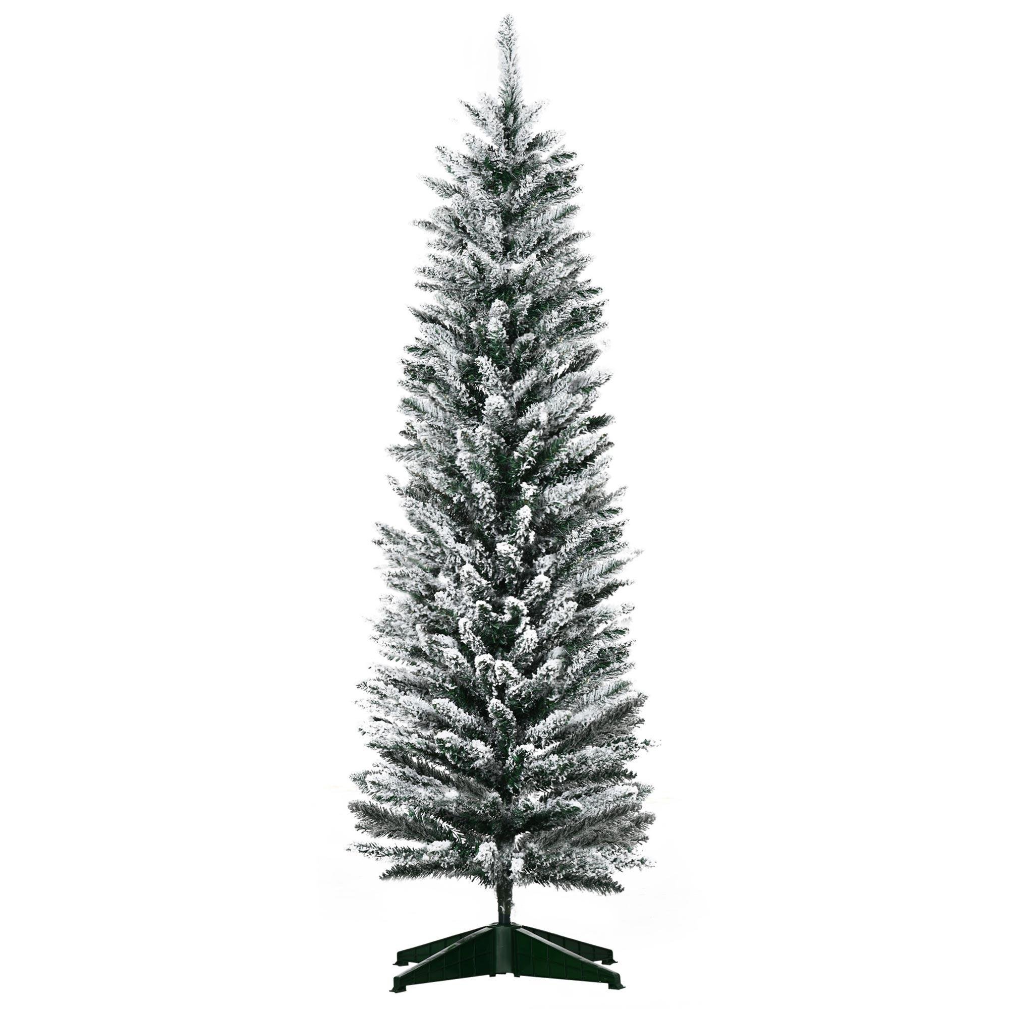 5ft Snow Flocked Pencil Tree with 294 Tips