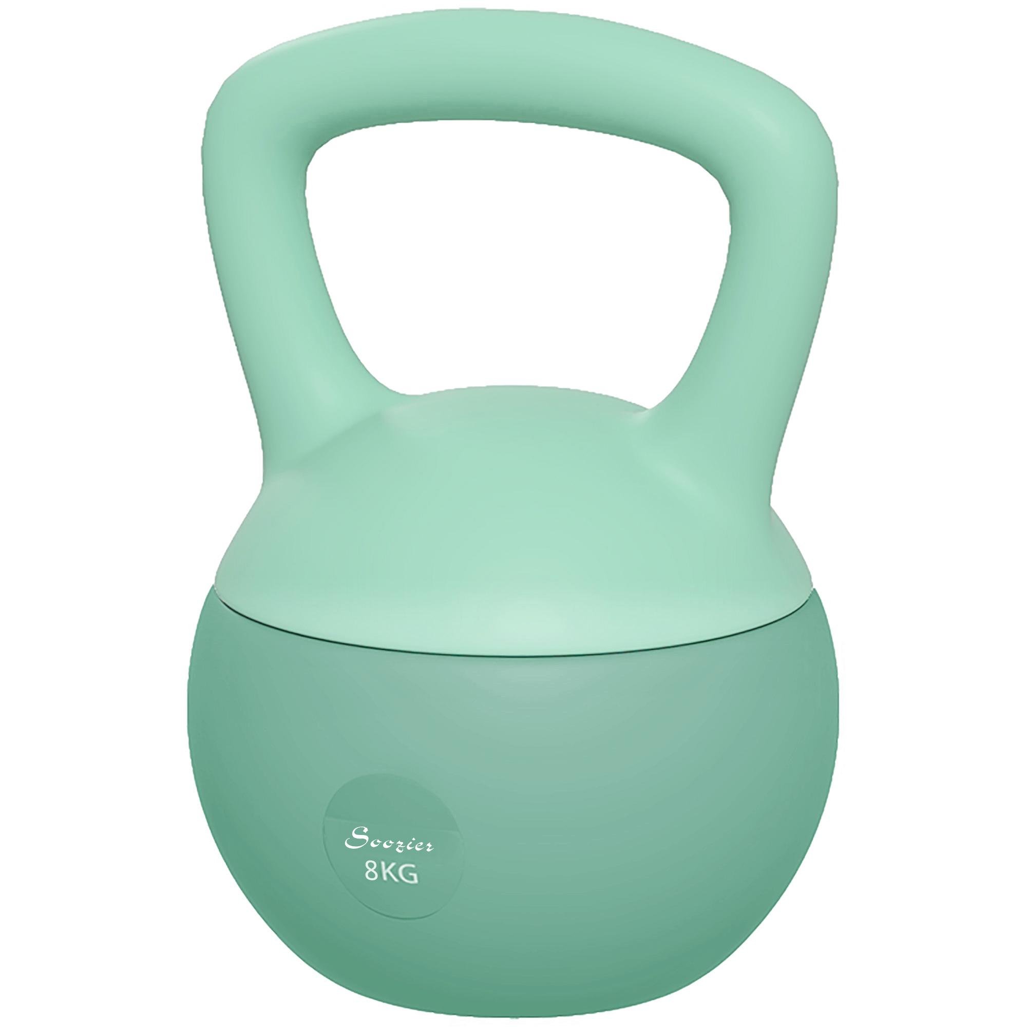 Green Soft Kettlebell 18 lb with Wide Grip Handle