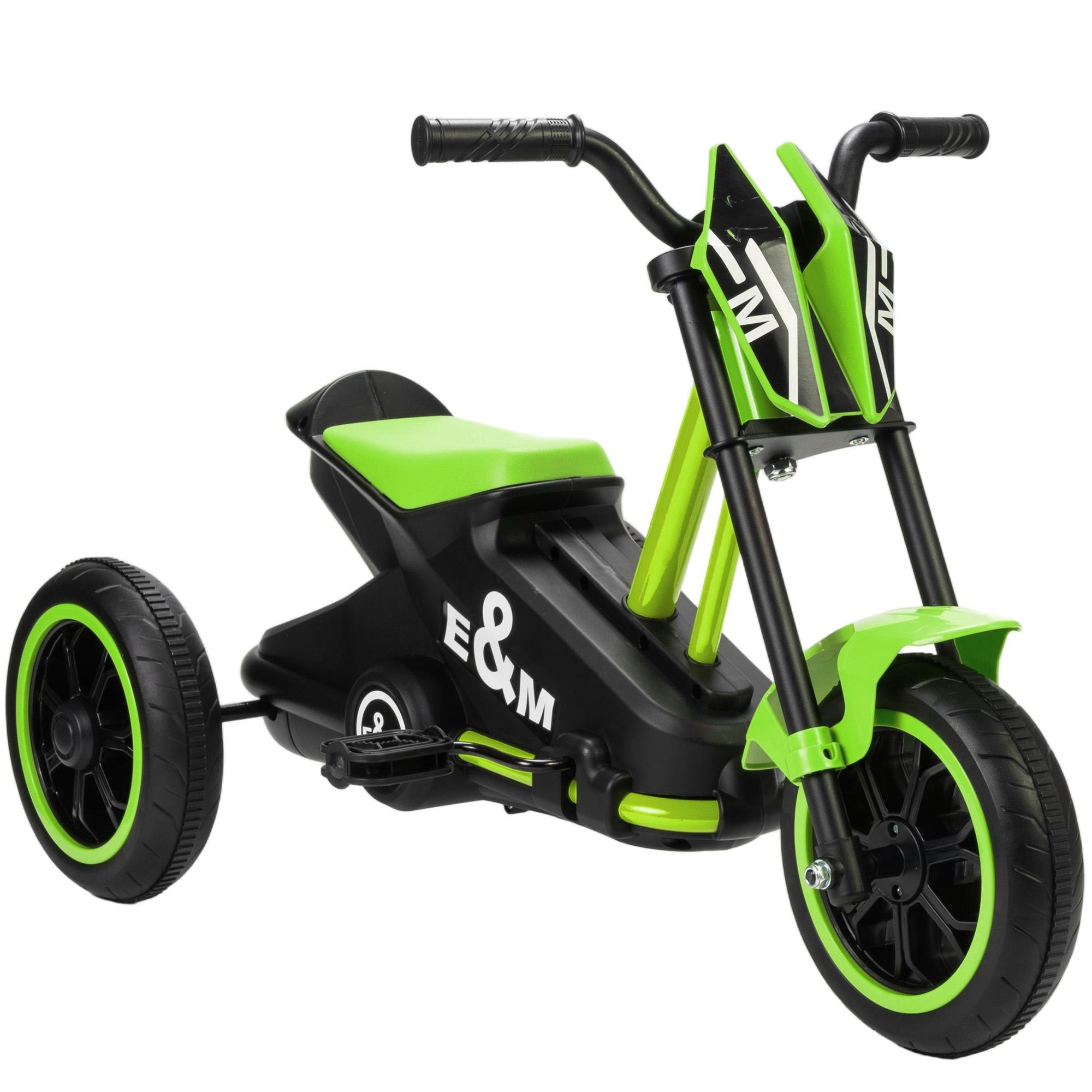 Green Steel Toddler Trike with Pedals, 18–36 Months