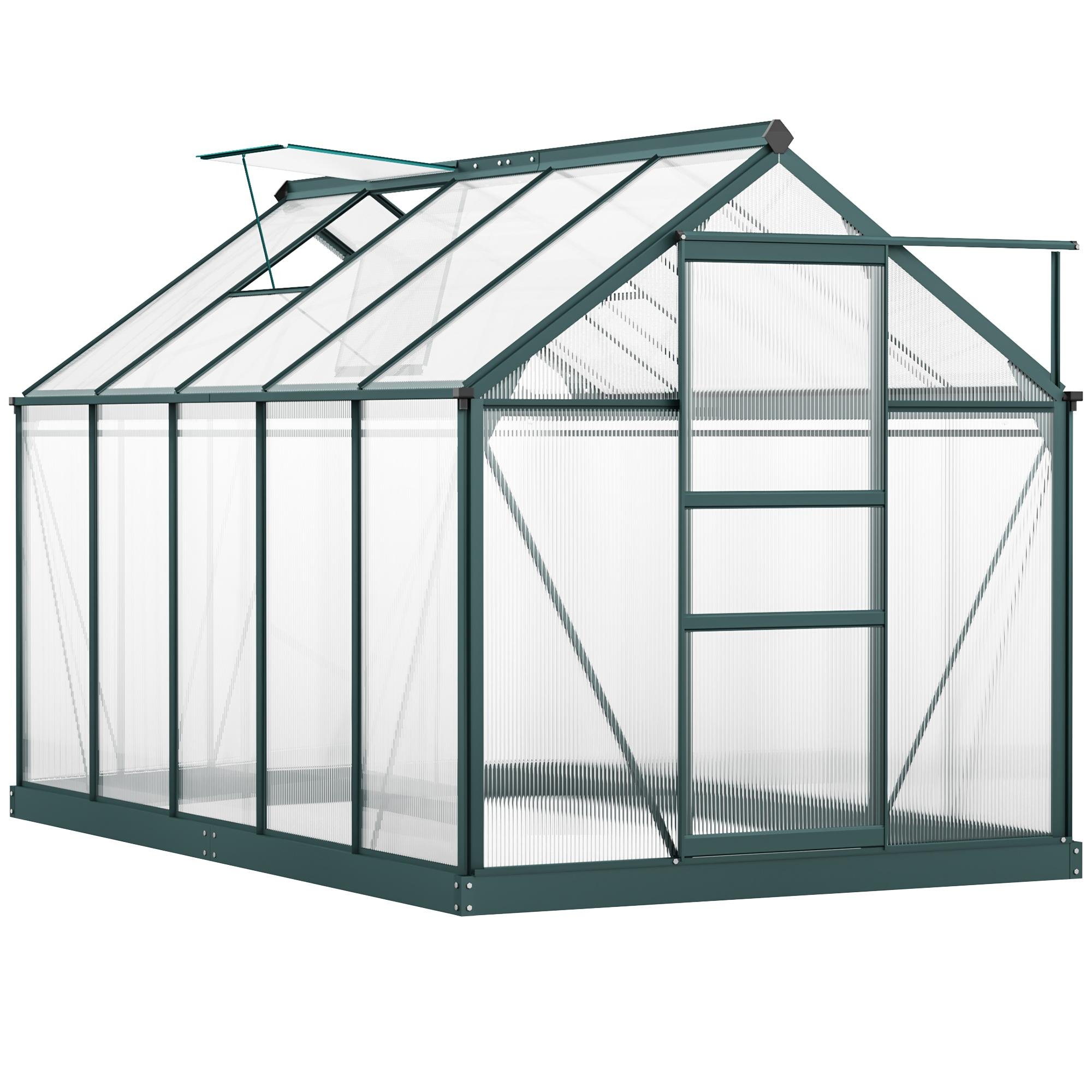 Green 6 x 10 Greenhouse with Polycarbonate Panels