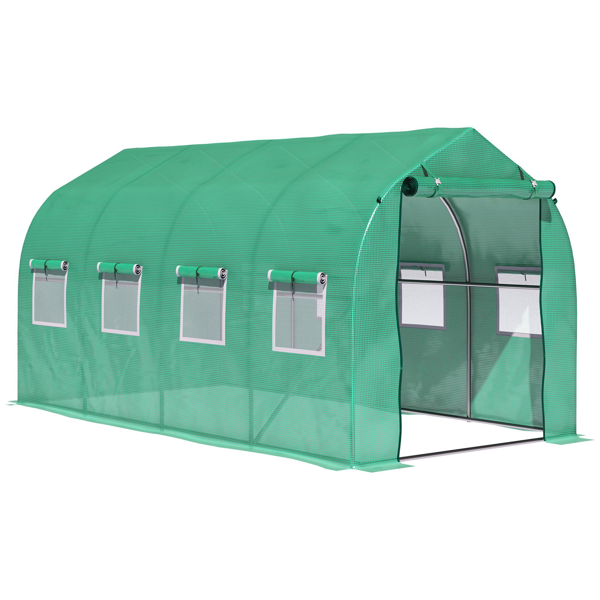 13 ft polyethylene tunnel greenhouse with roll-up windows