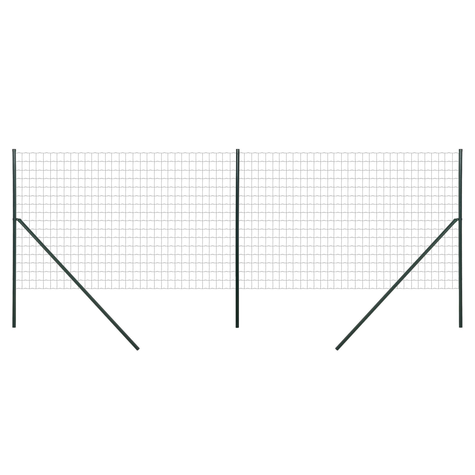 Green Welded Garden Fence with Posts, 32.8' x 6.6'