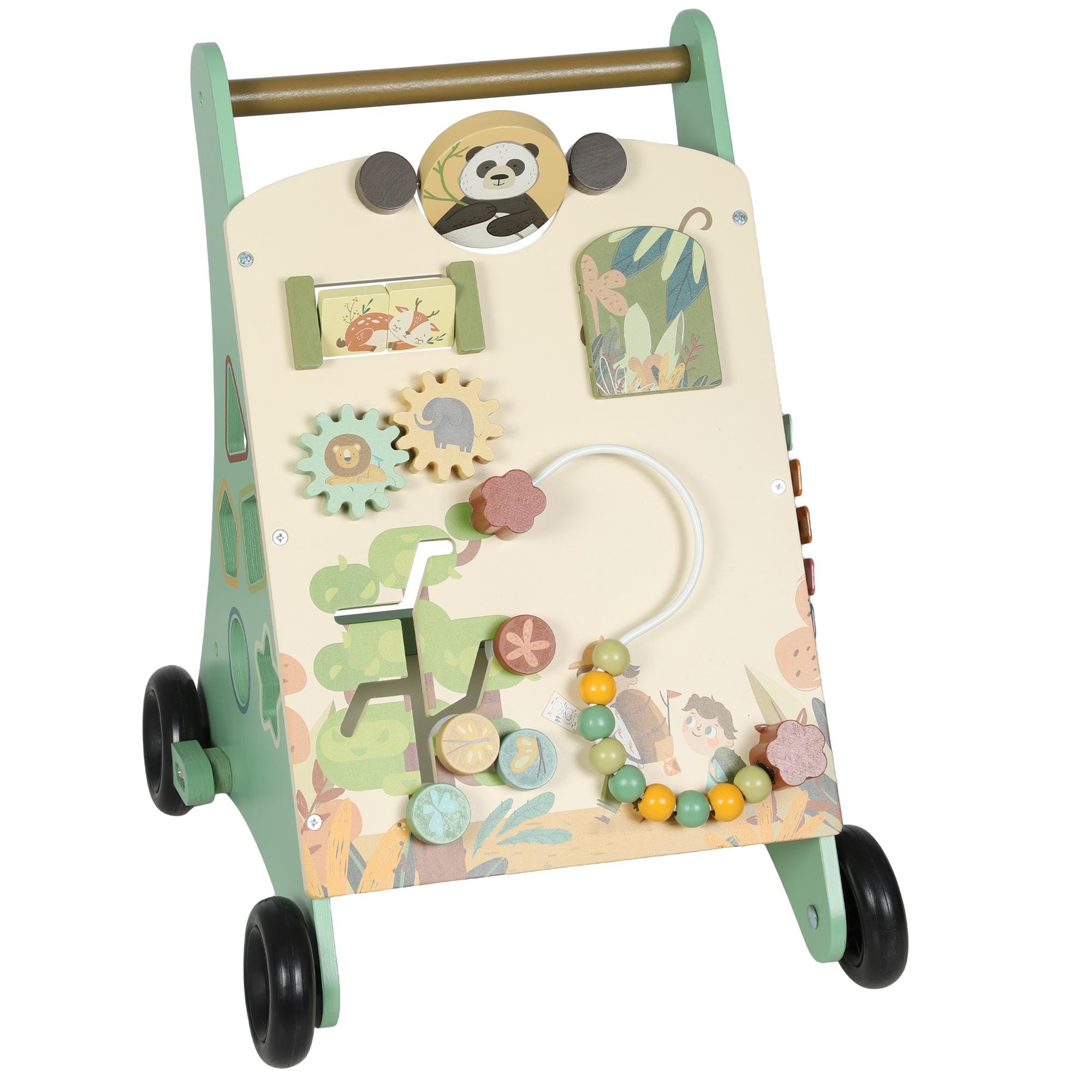 Green Activity Baby Walker with Adjustable Wheel Tension