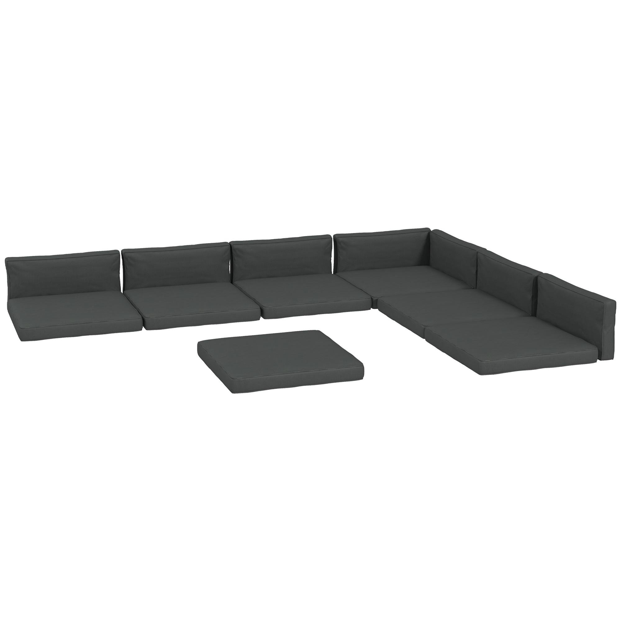Grey 14 Piece Rattan Cushions with Removable Covers