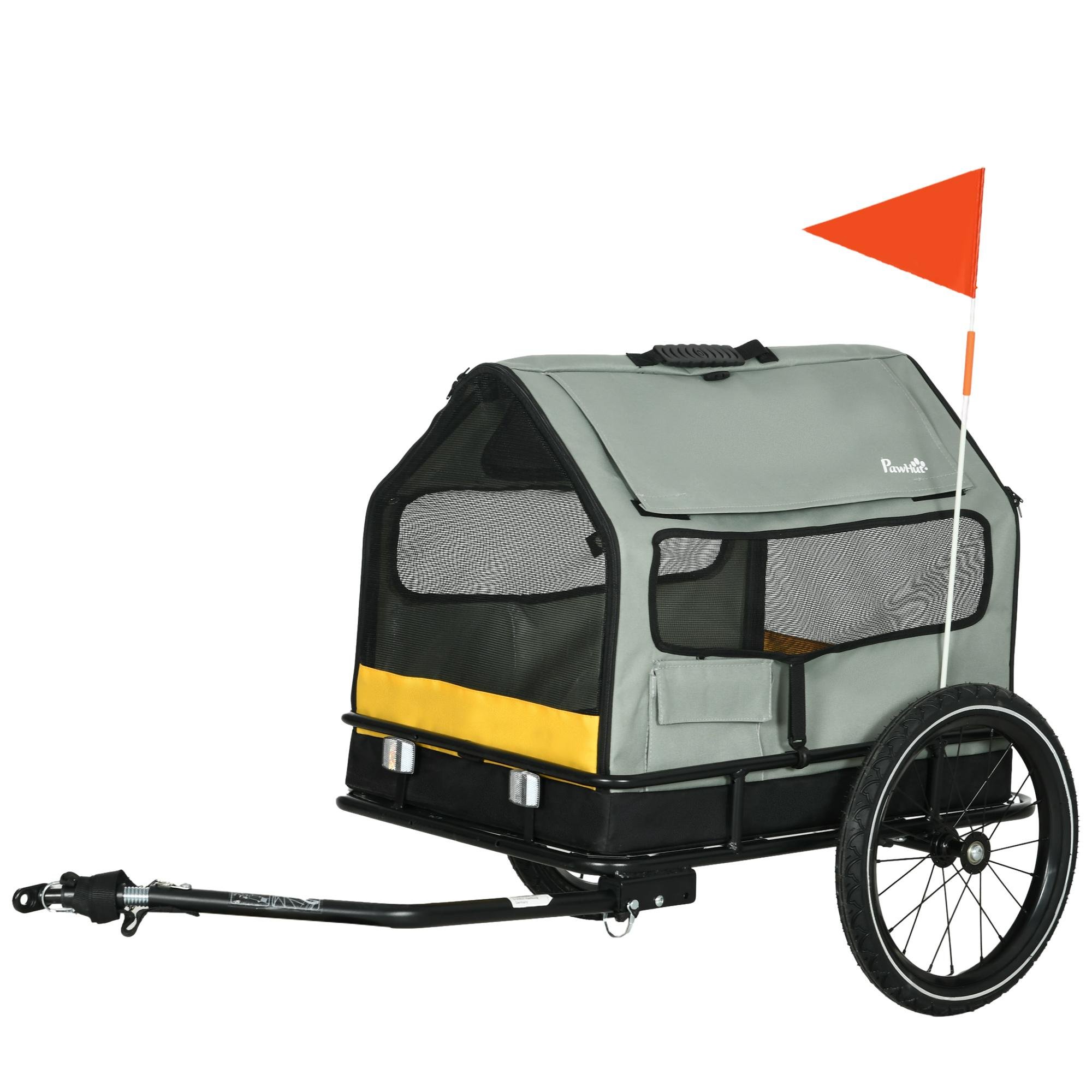 Grey 3-in-1 Pet Trailer with Cushion for Small Dogs