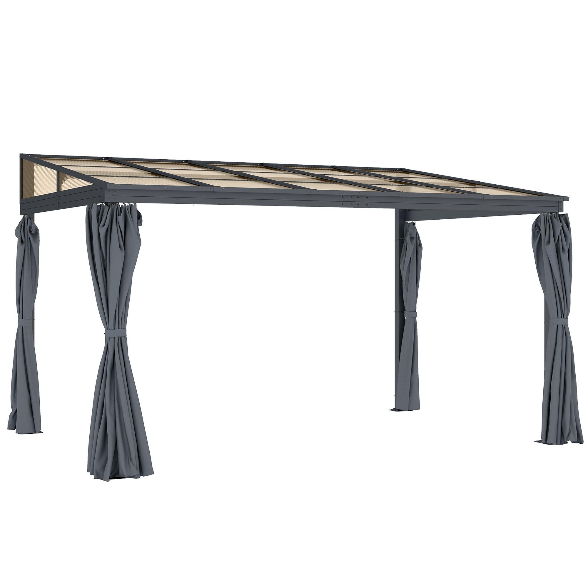 10 x 13 Polycarbonate Pergola with Curtains