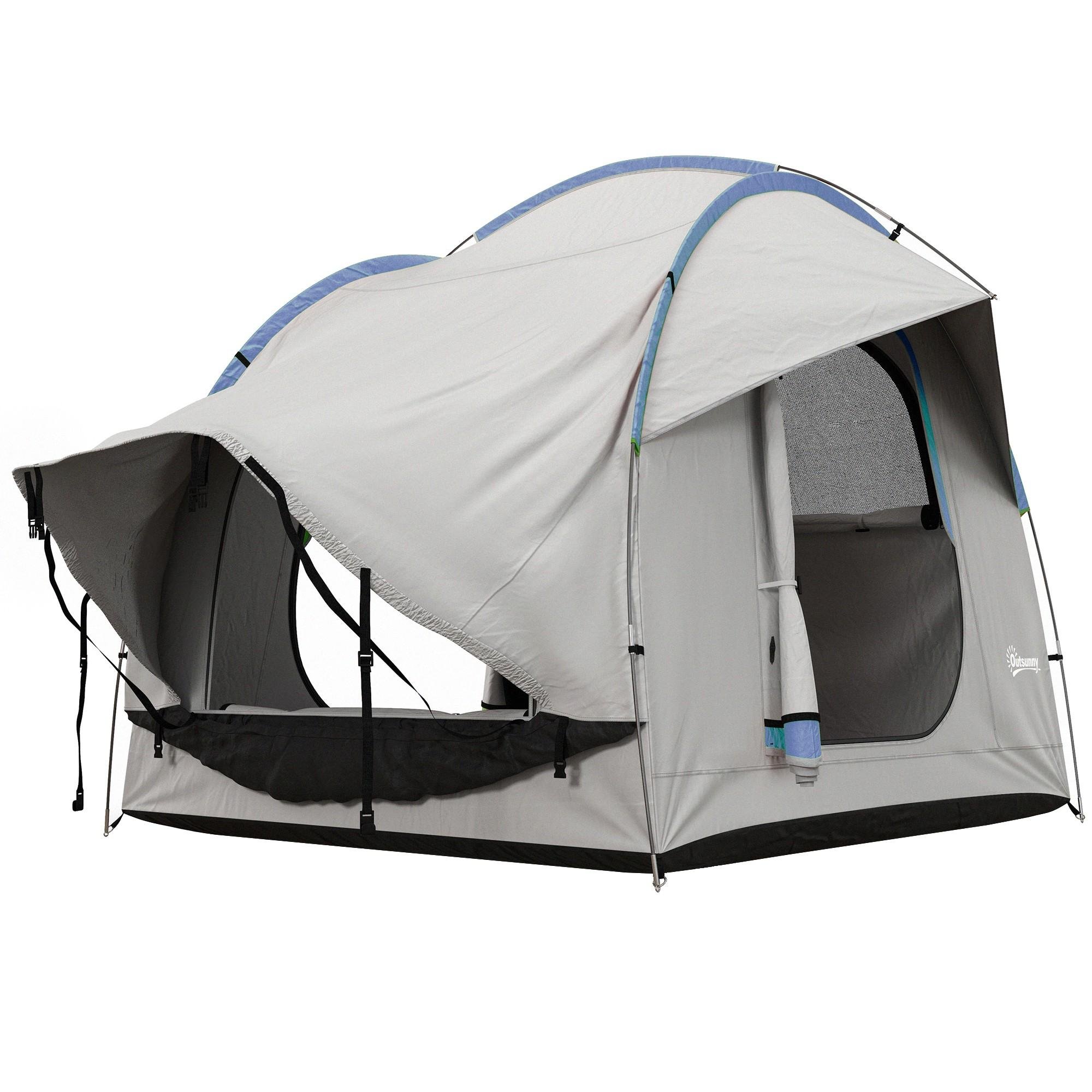 Grey Blue Car Tent with 2000mm Shell for 5-6 People