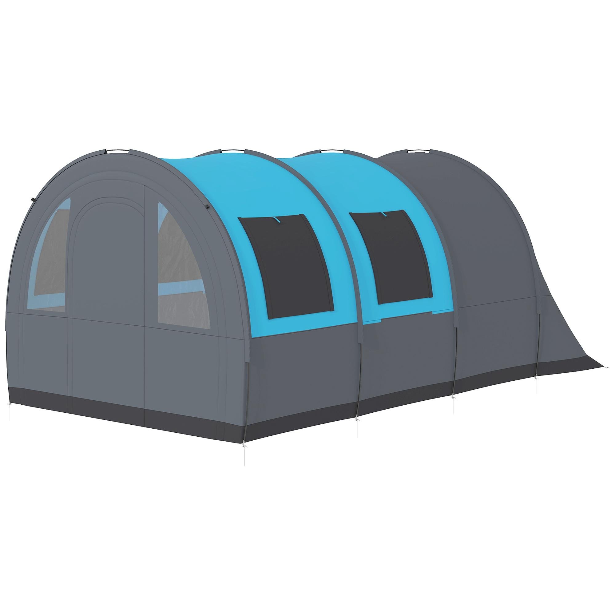 Grey Blue Tunnel Tent with 3000mm Water-Resistant Shell