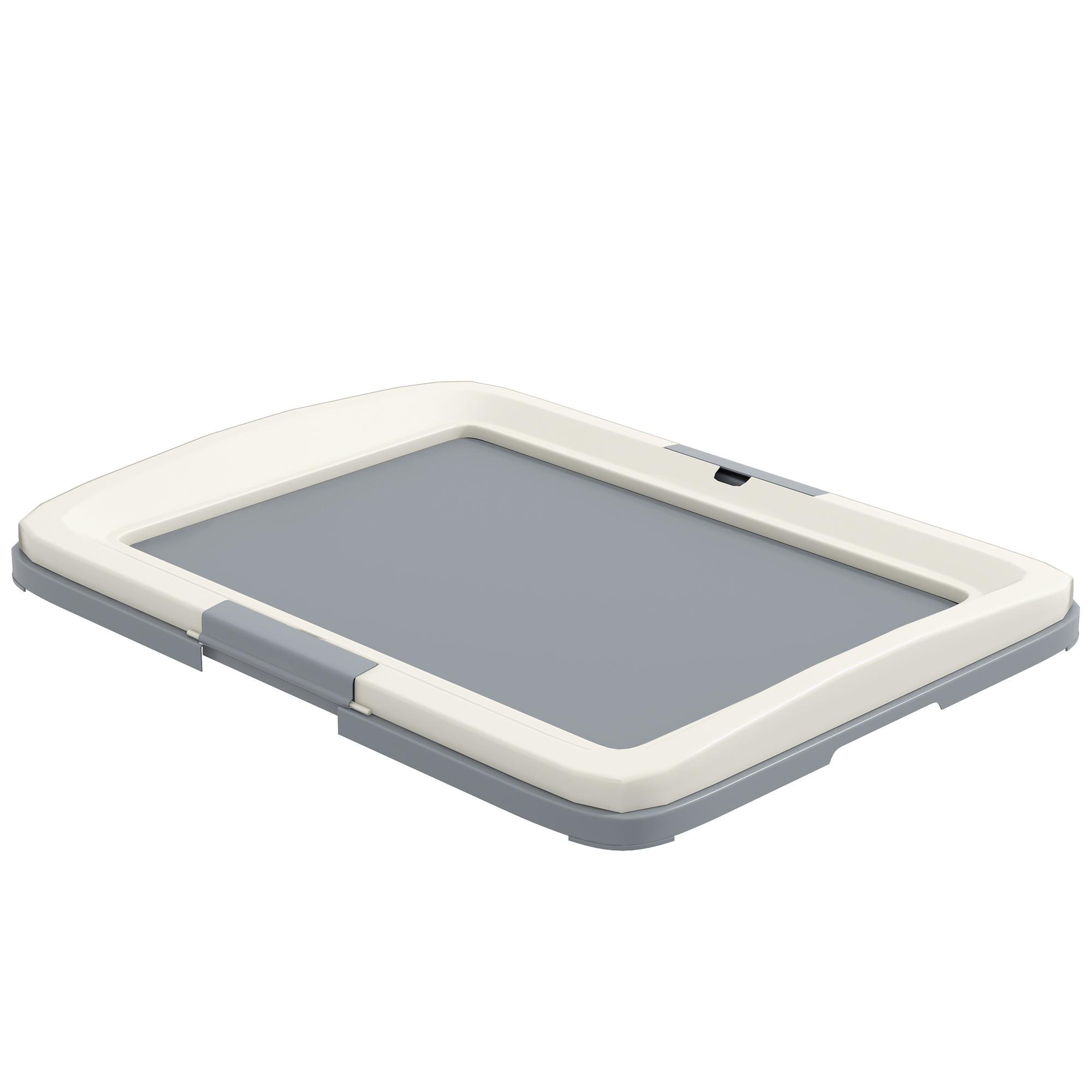 Grey Plastic Dog Toilet with Removable Frame for Small Dogs