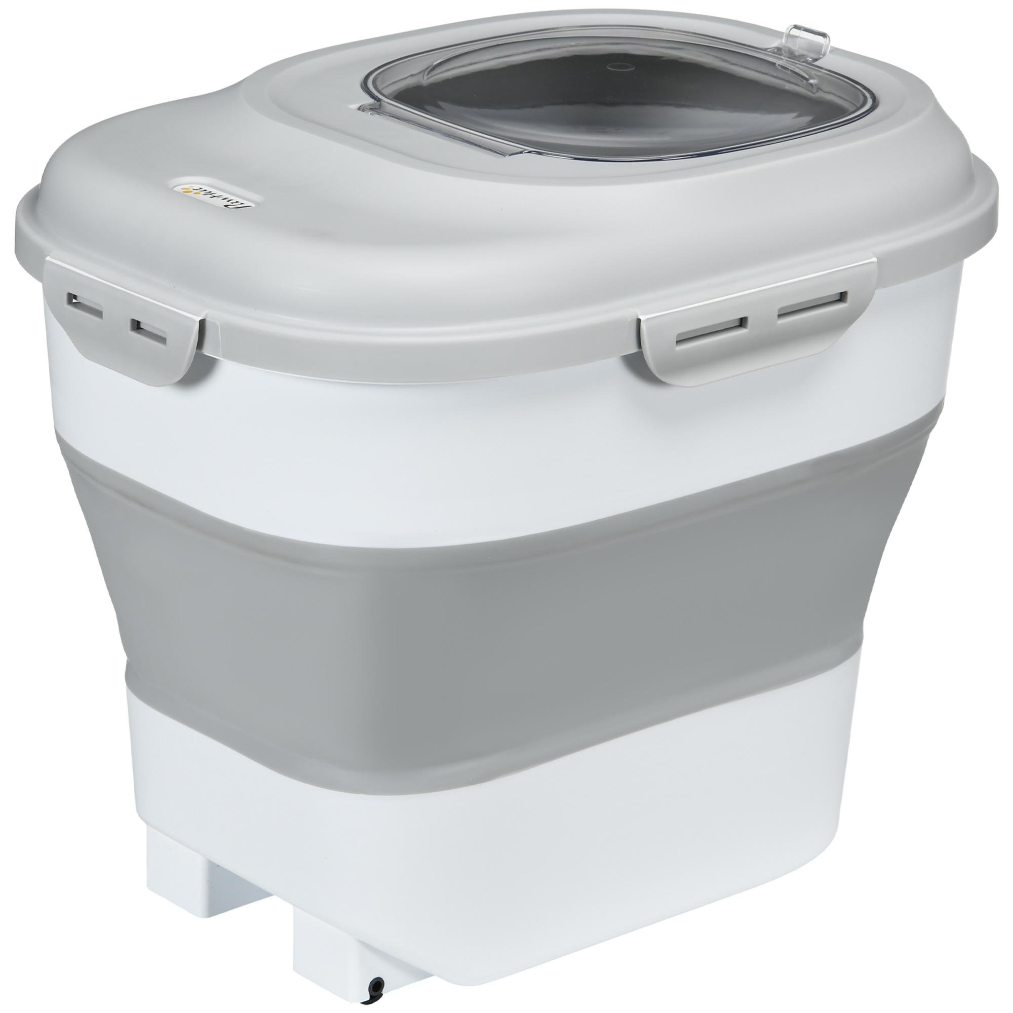 Grey Collapsible Pet Food Container, 25 L Capacity