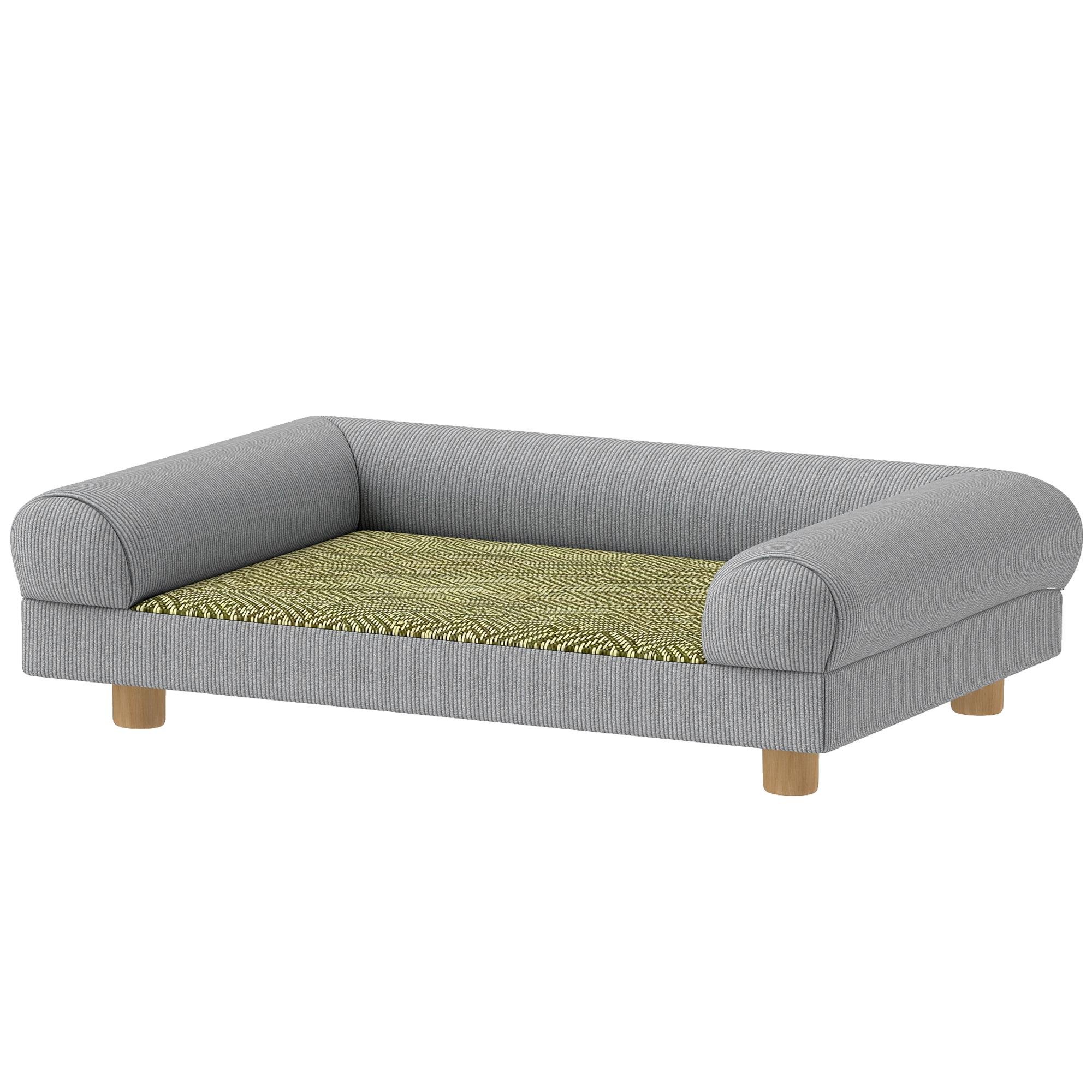 Grey Corduroy Dog Sofa for Small Dogs, Elevated Design