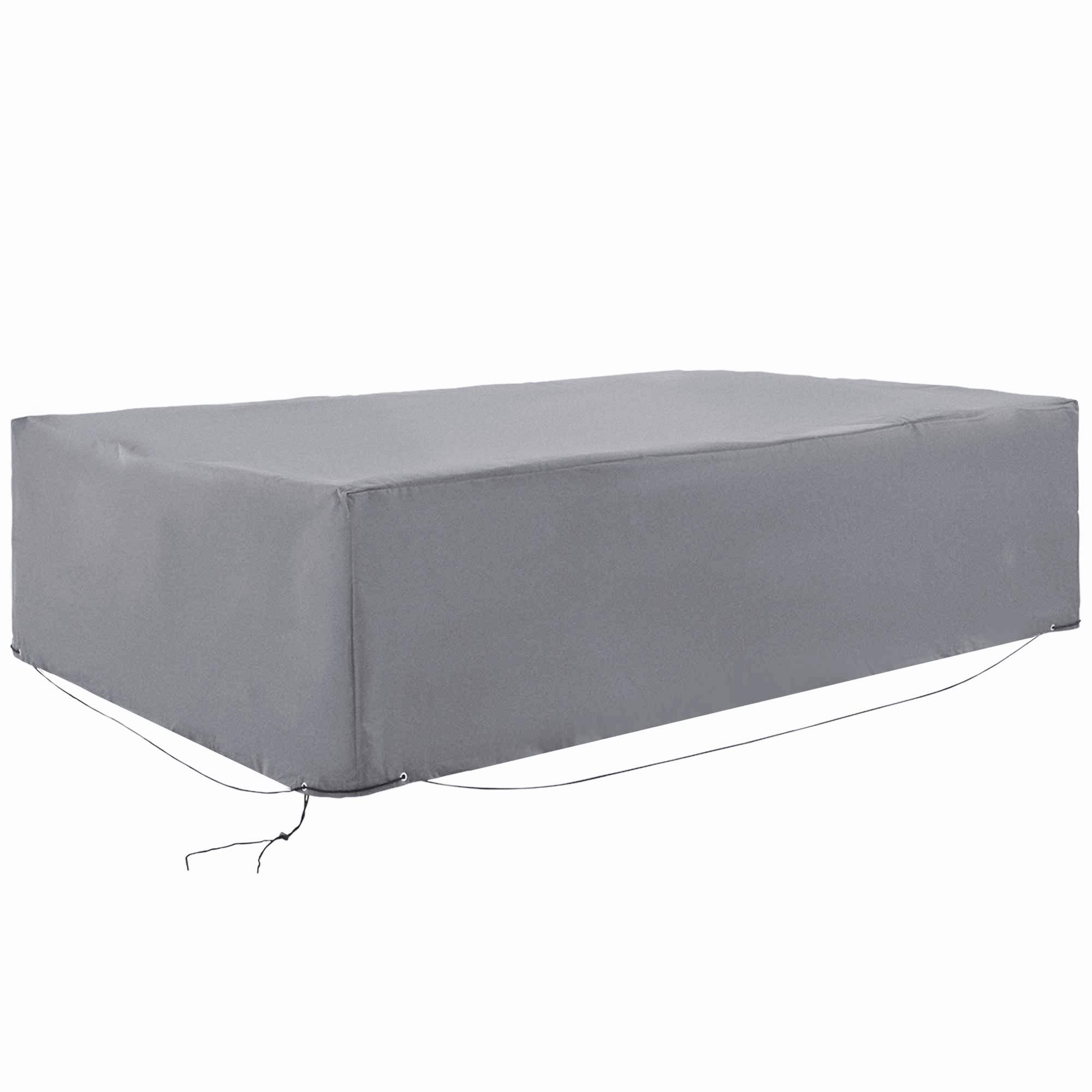 Grey Oxford Sectional Cover with PE Coating, 96.5 x 65 x 26 in