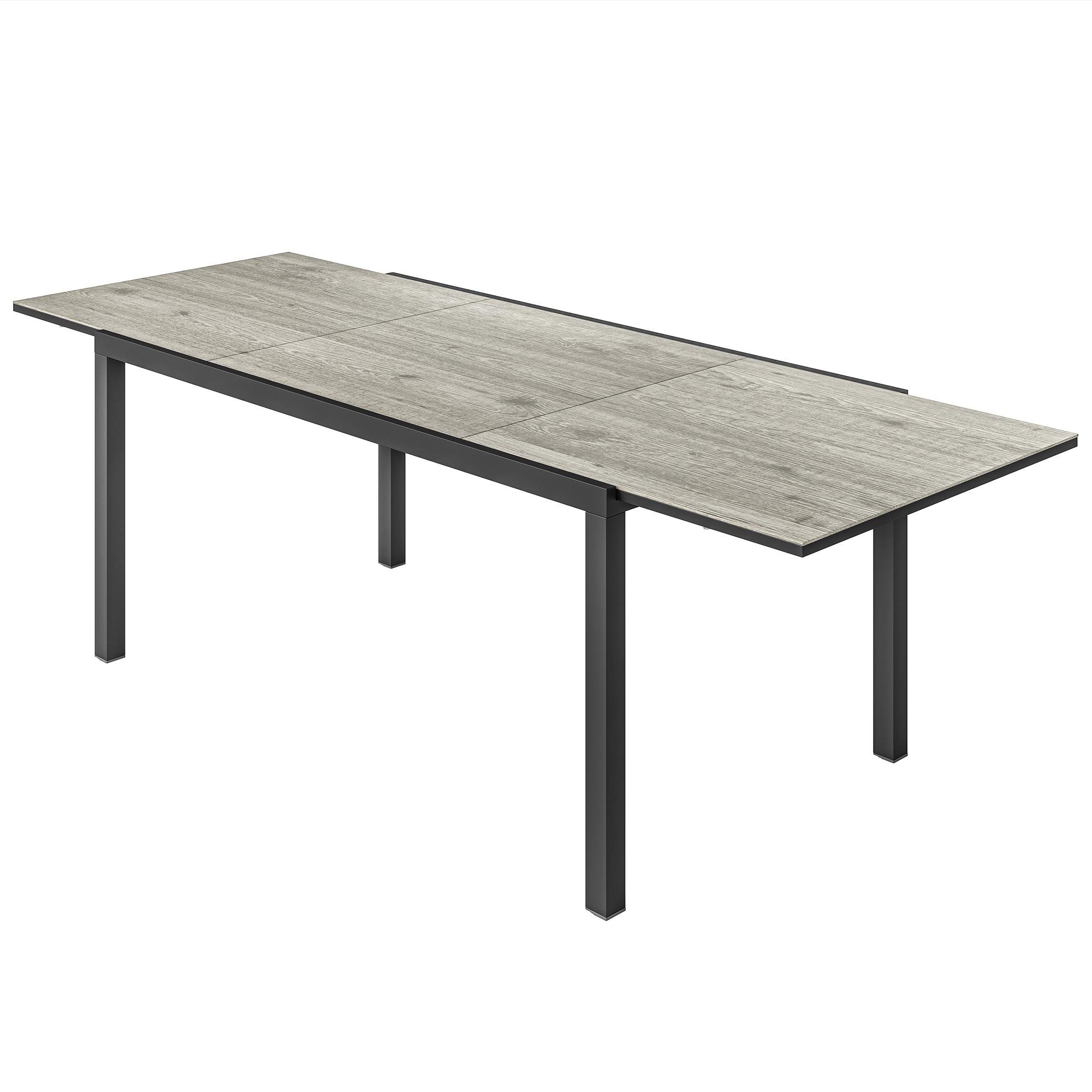 Grey Extendable Patio Dining Table for 6-8 Guests