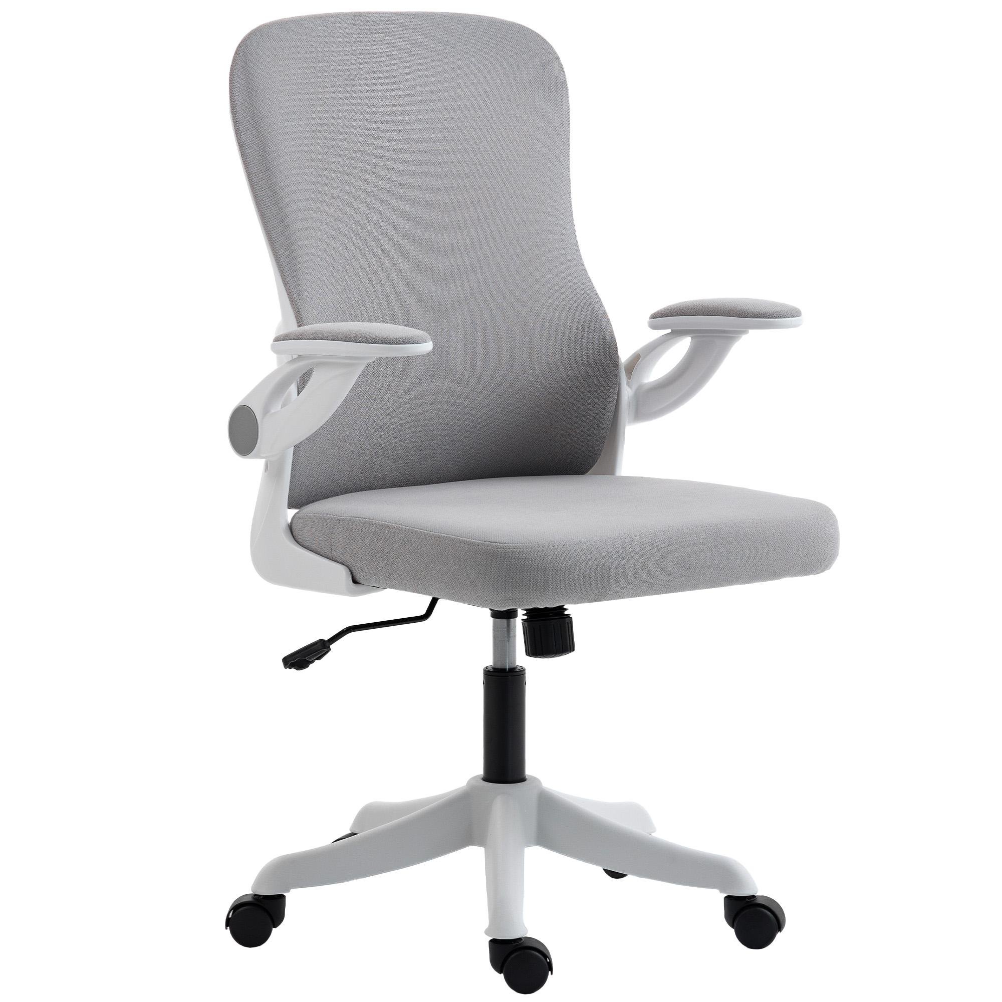 Grey Fabric Ergonomic Chair with Adjustable Lumbar Support