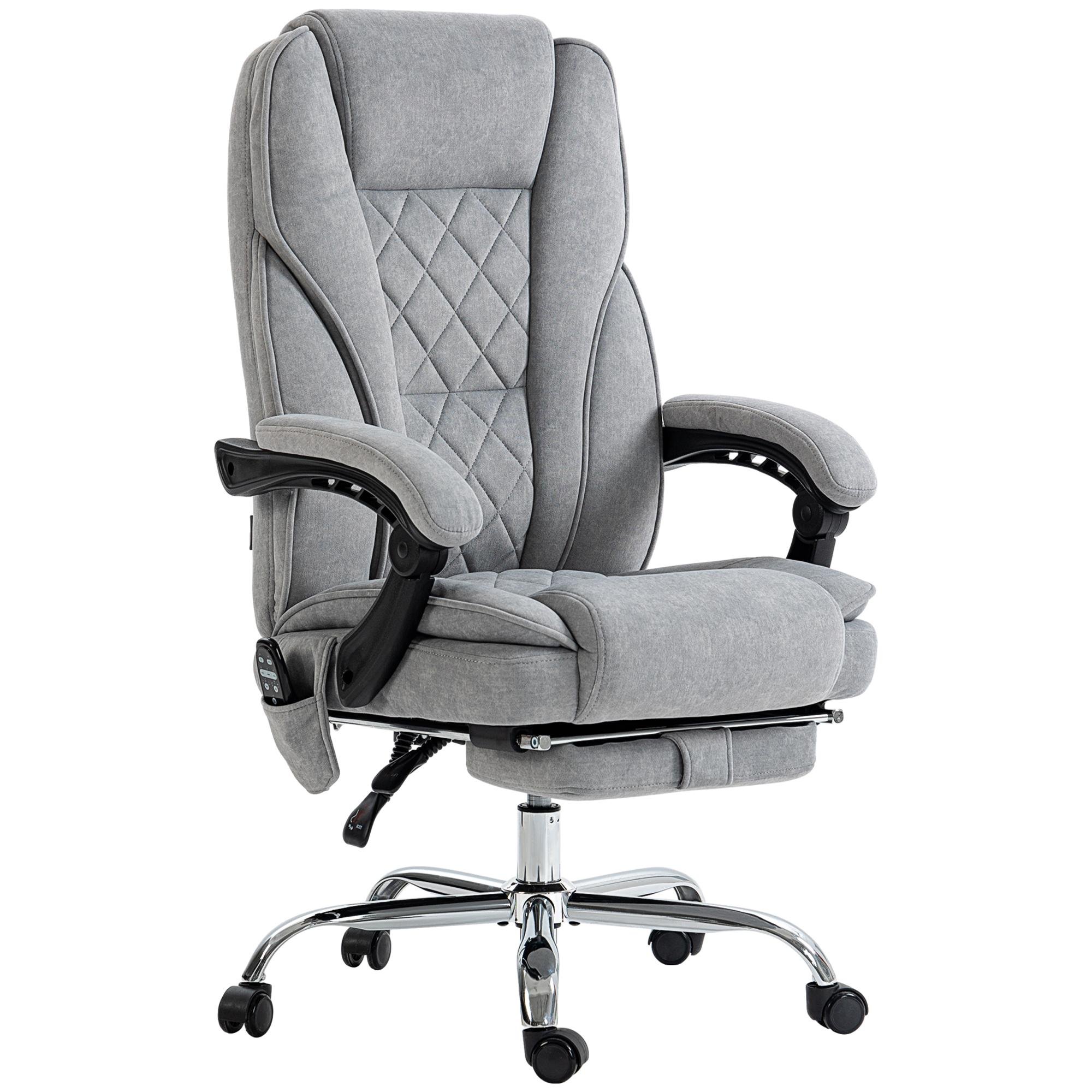 Grey Fabric Massage Chair with Reclining Footrest