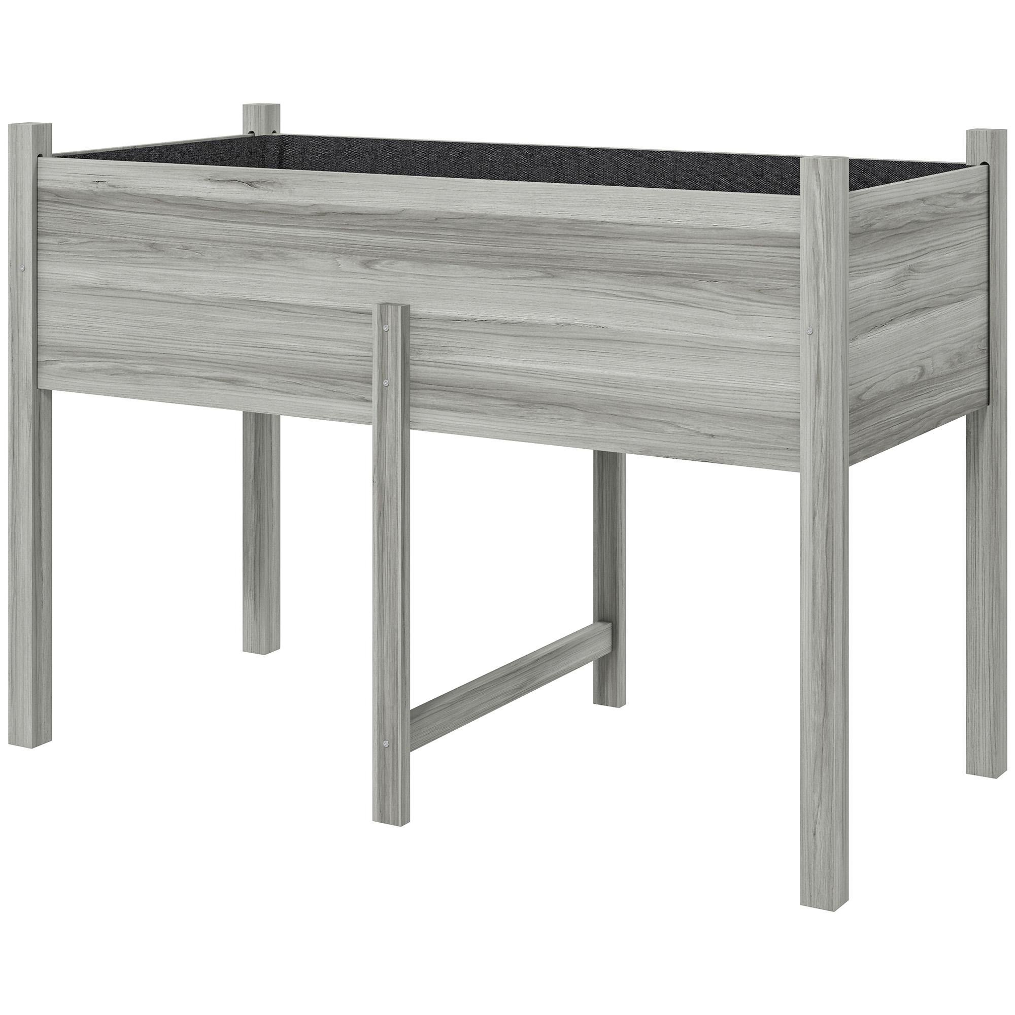 Grey 39 Gallon Raised Planter with Drain Holes