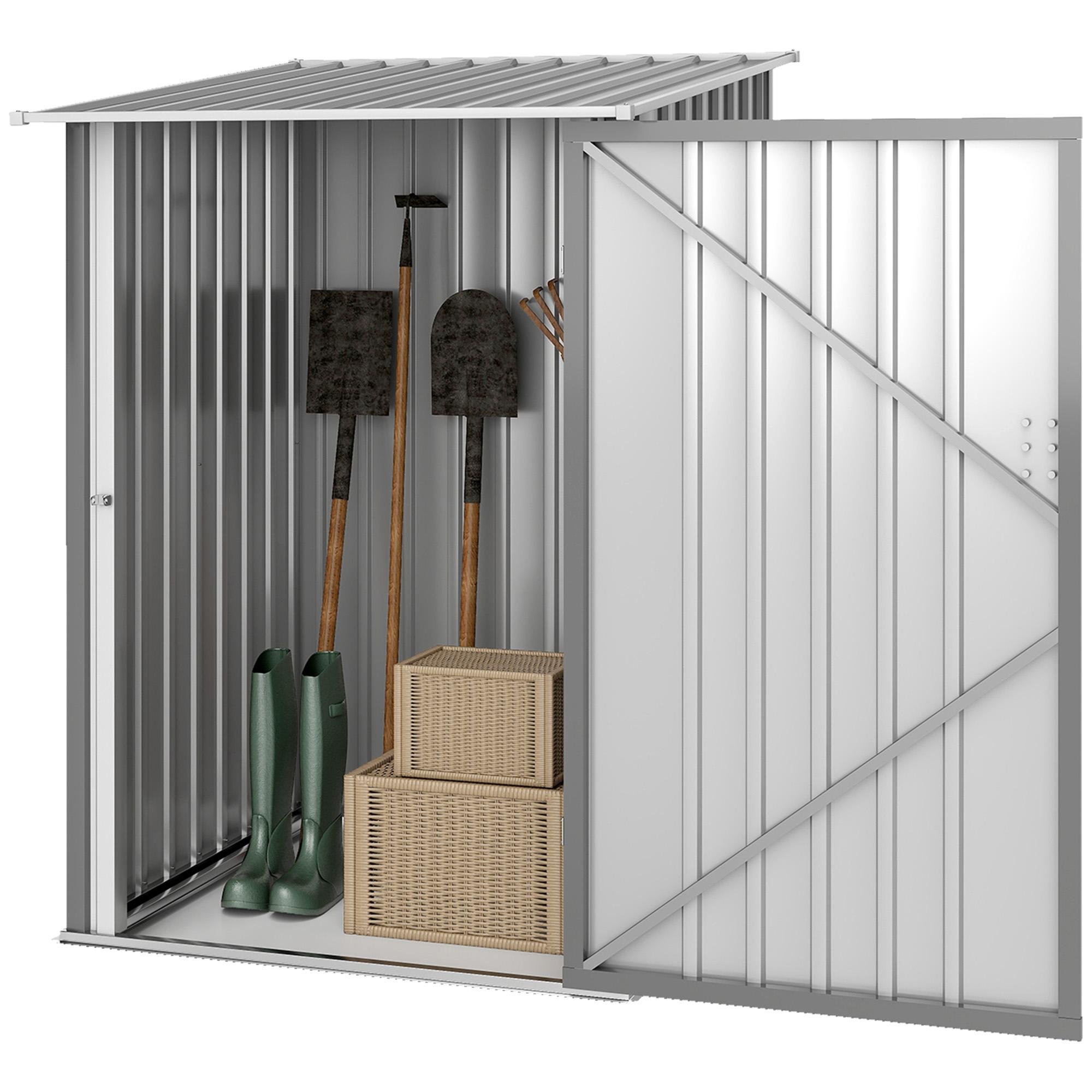 Grey 3x3 Lean-To Shed with Galvanized Steel Frame