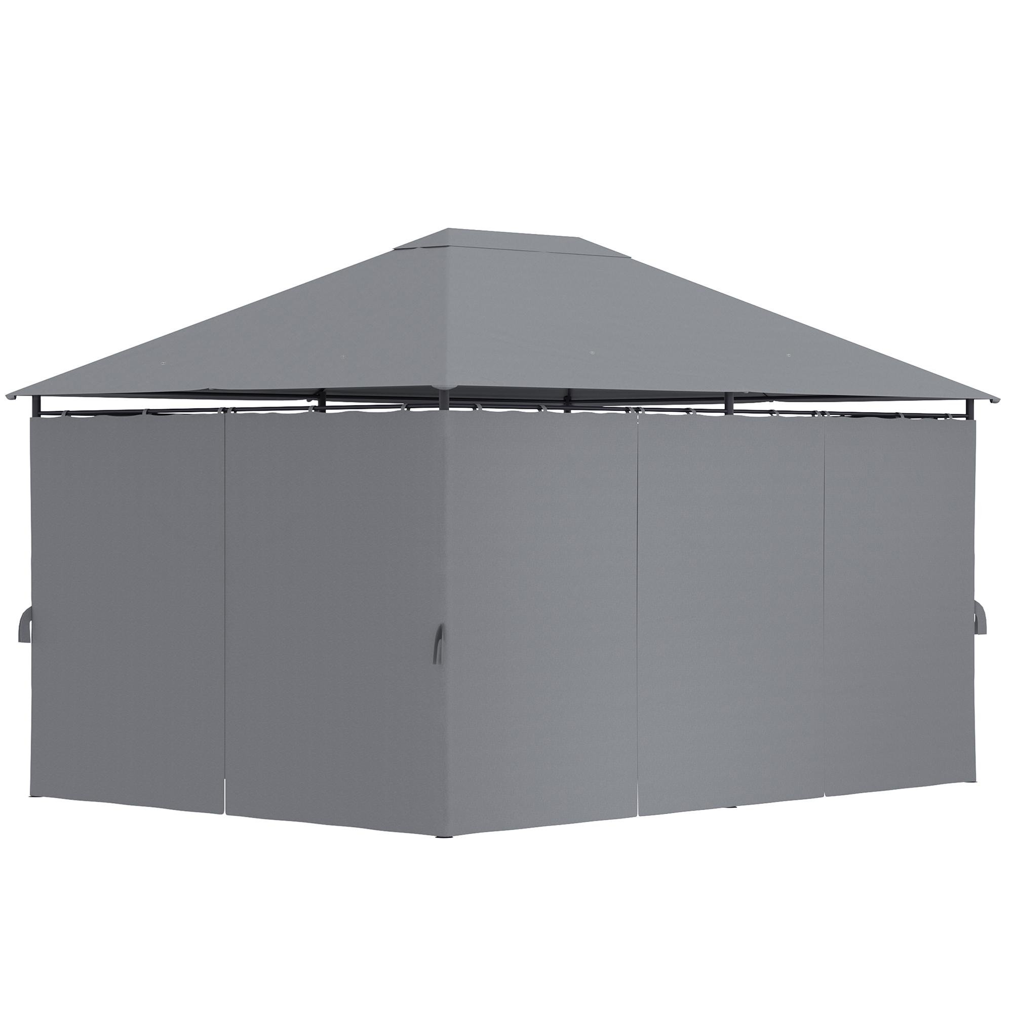 Grey 13 x 10 Gazebo with Removable Curtains