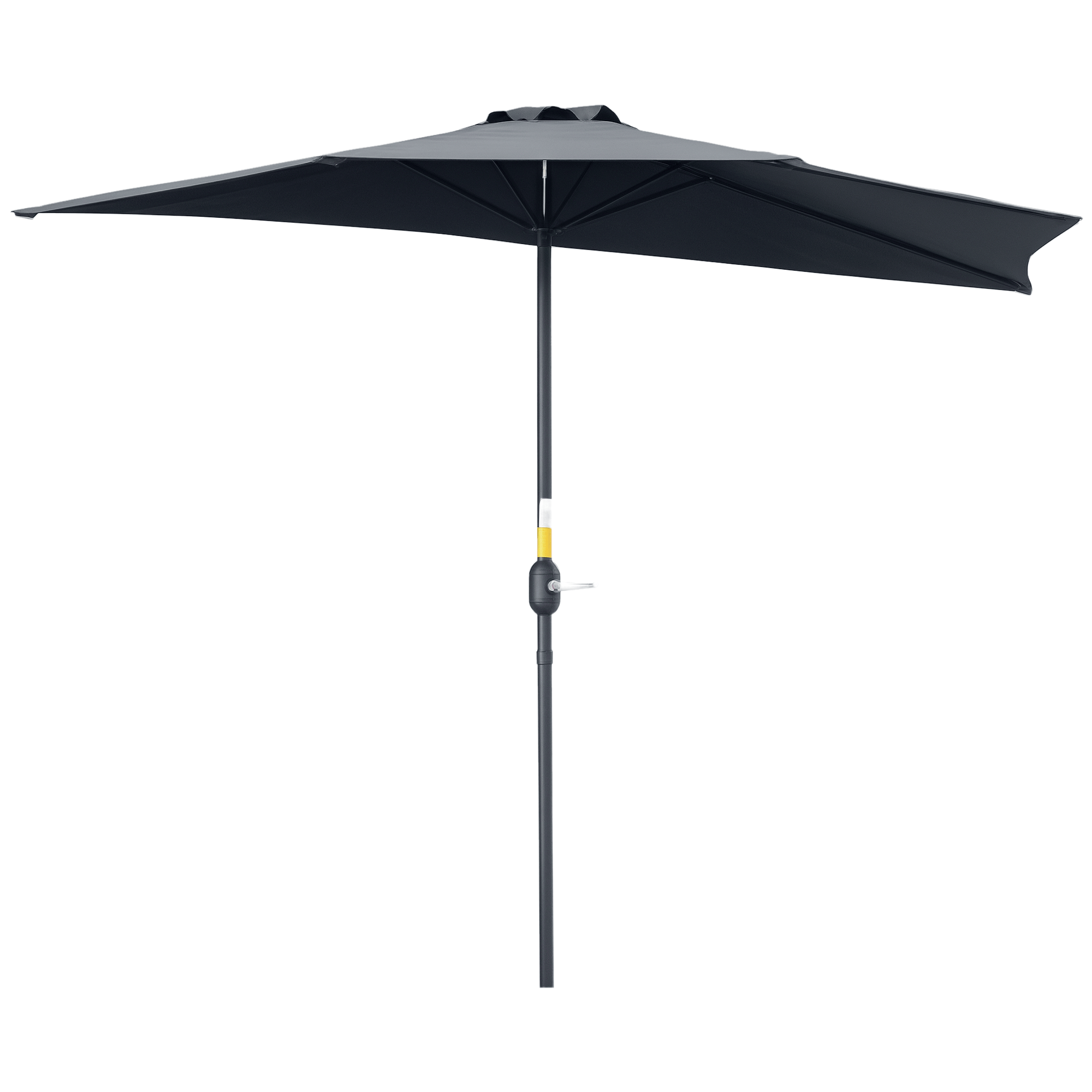 Grey 9ft Half Wall Umbrella with Crank for Balconies