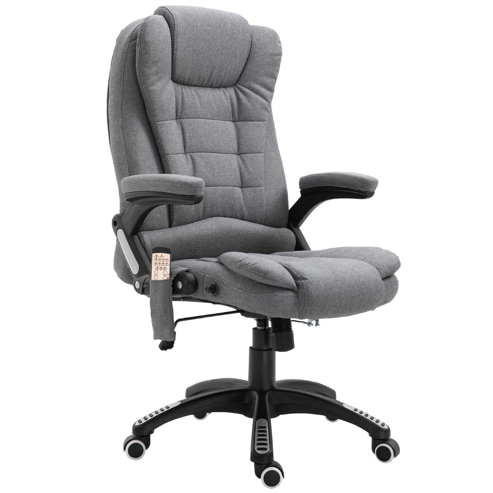 Grey Linen Massage Office Chair with 130° Recline