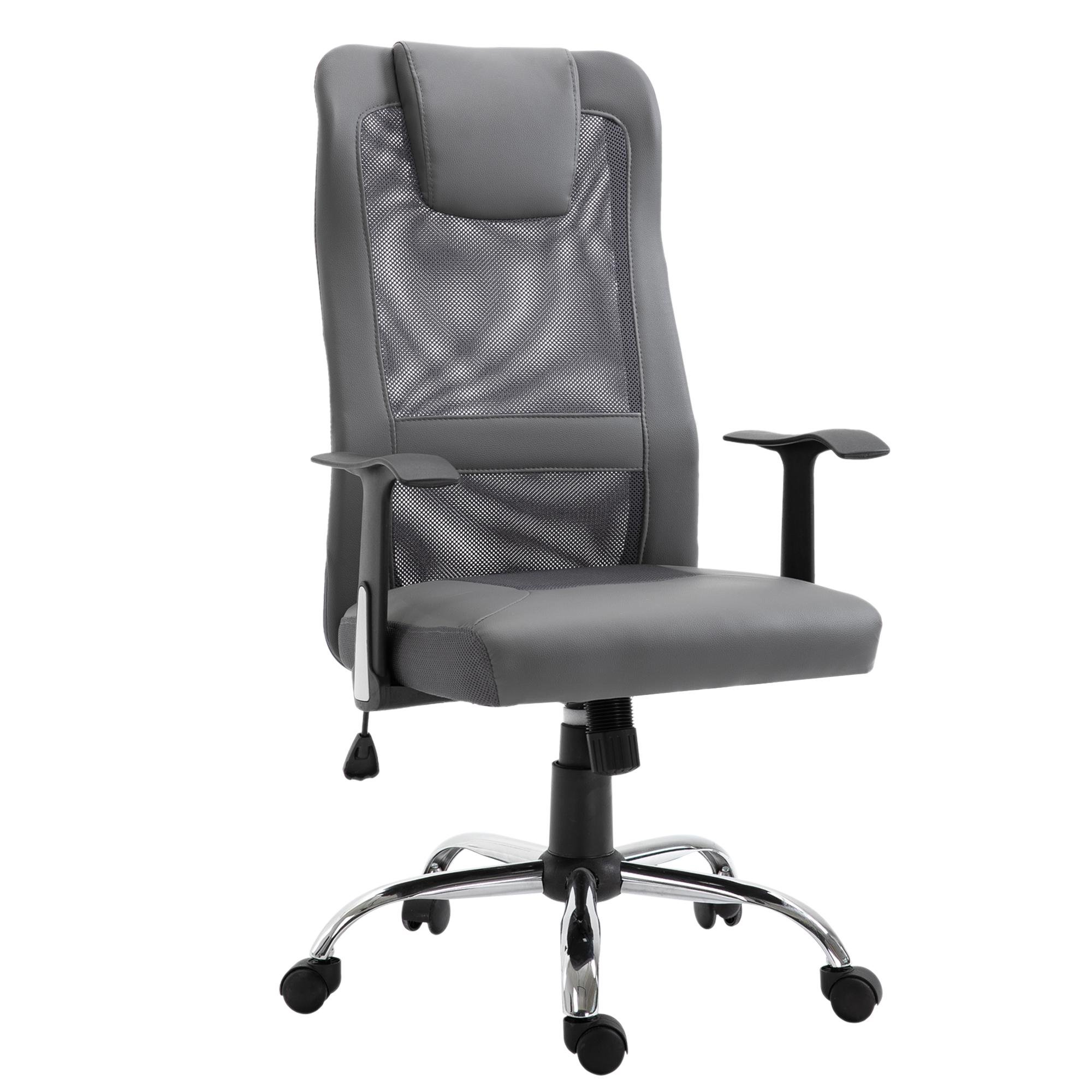 Grey Mesh Headrest Task Chair with Adjustable Height