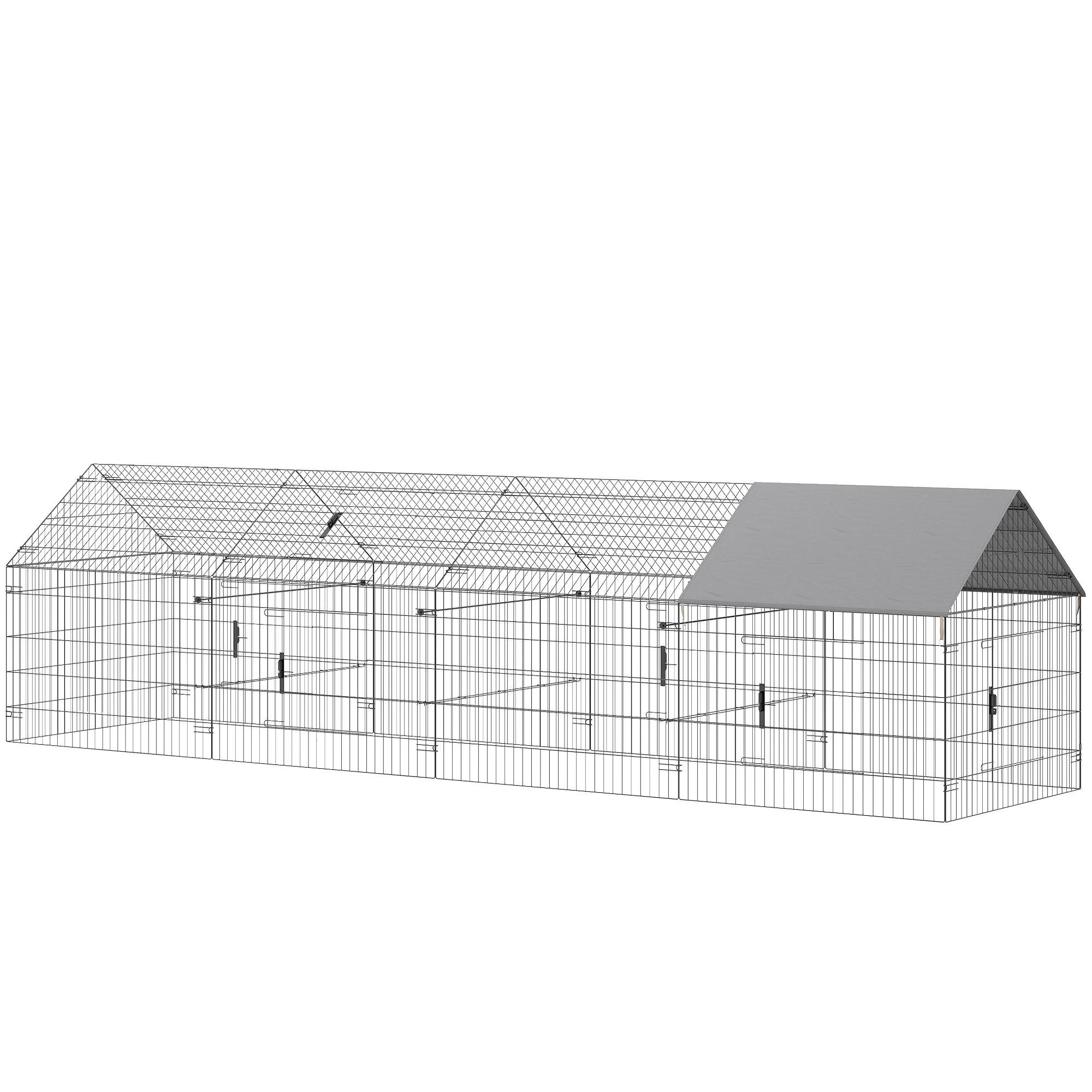 Grey Covered Chicken Run with UV-Resistant Cover, 4–6 Hens