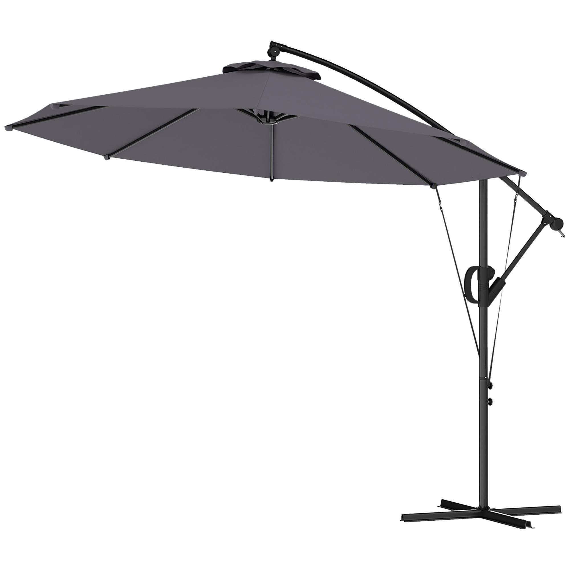 Grey Offset Cantilever Umbrella, UPF 50+, 118.1"