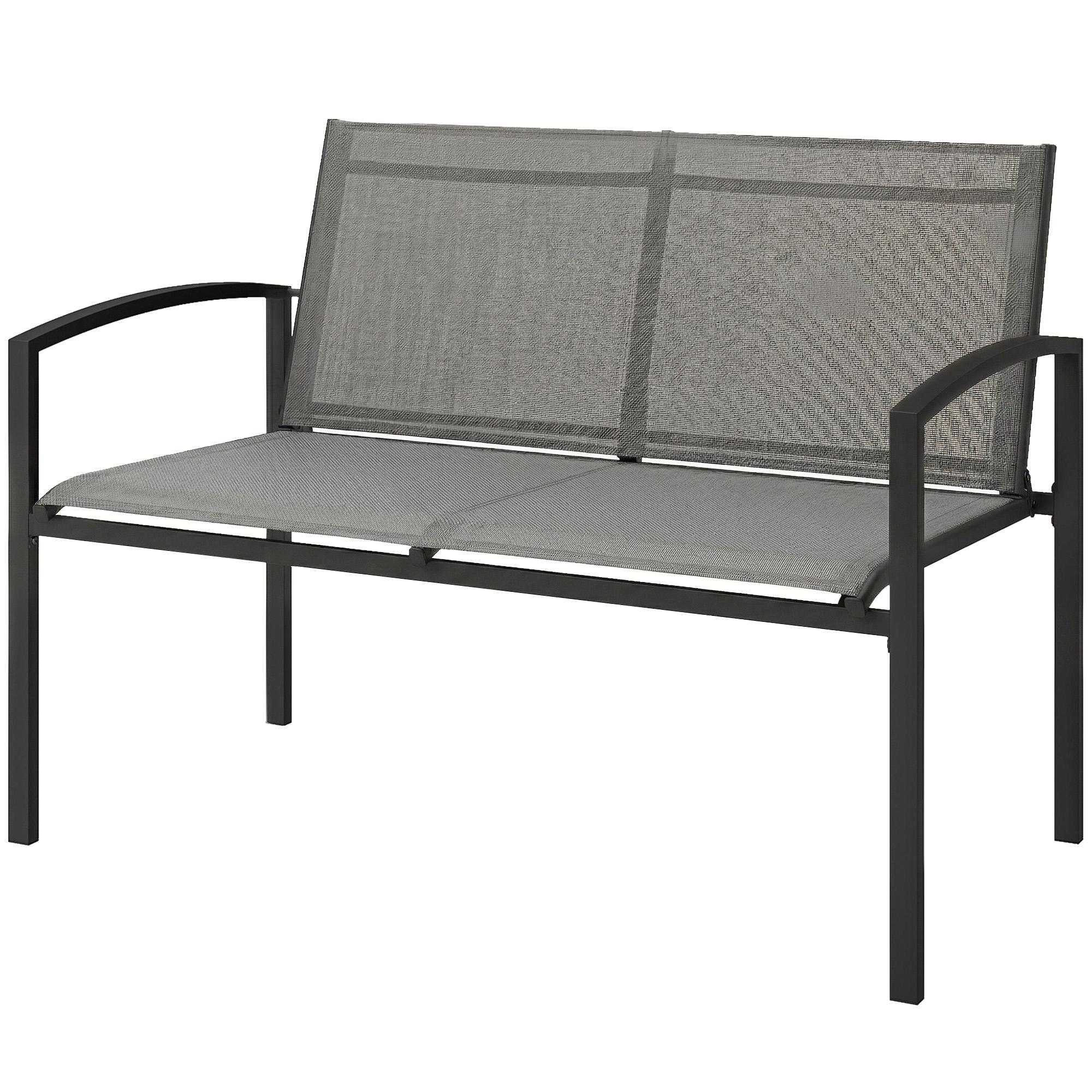 Grey Mesh Patio Bench with 528 lb Capacity, 44.1 in