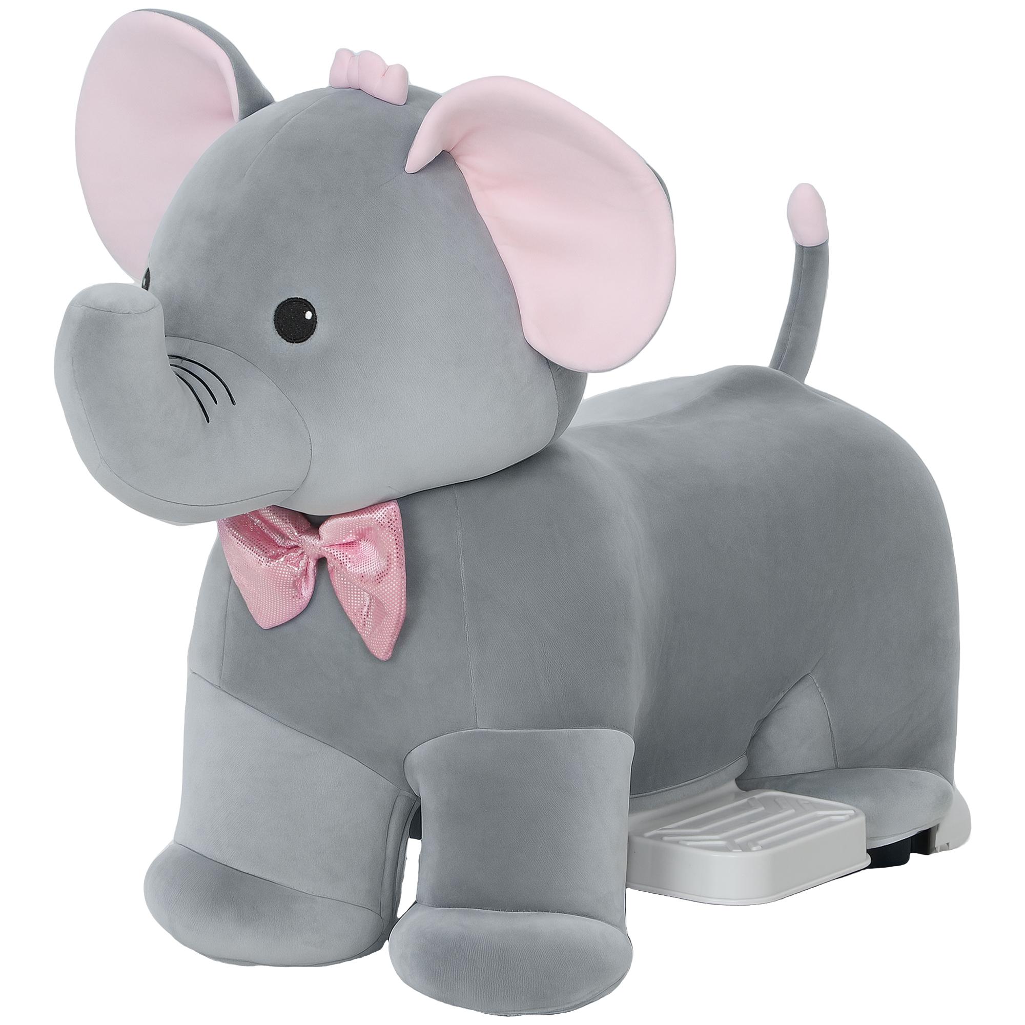 Grey Elephant Ride-On with 6V Pedal Power