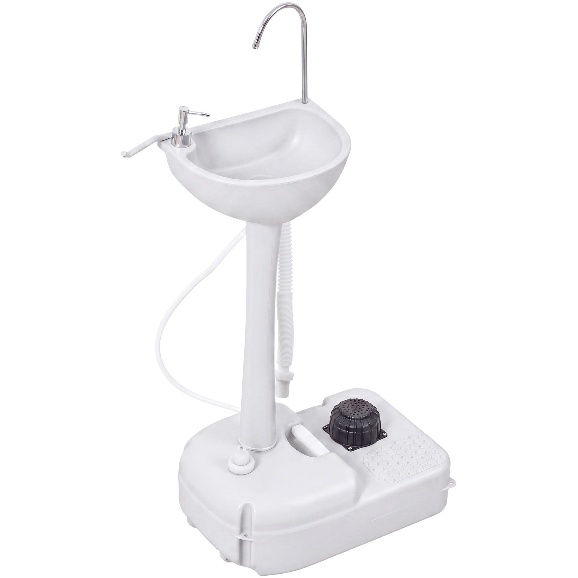 Grey Portable Camping Sink with 4.5-Gallon Water Tank