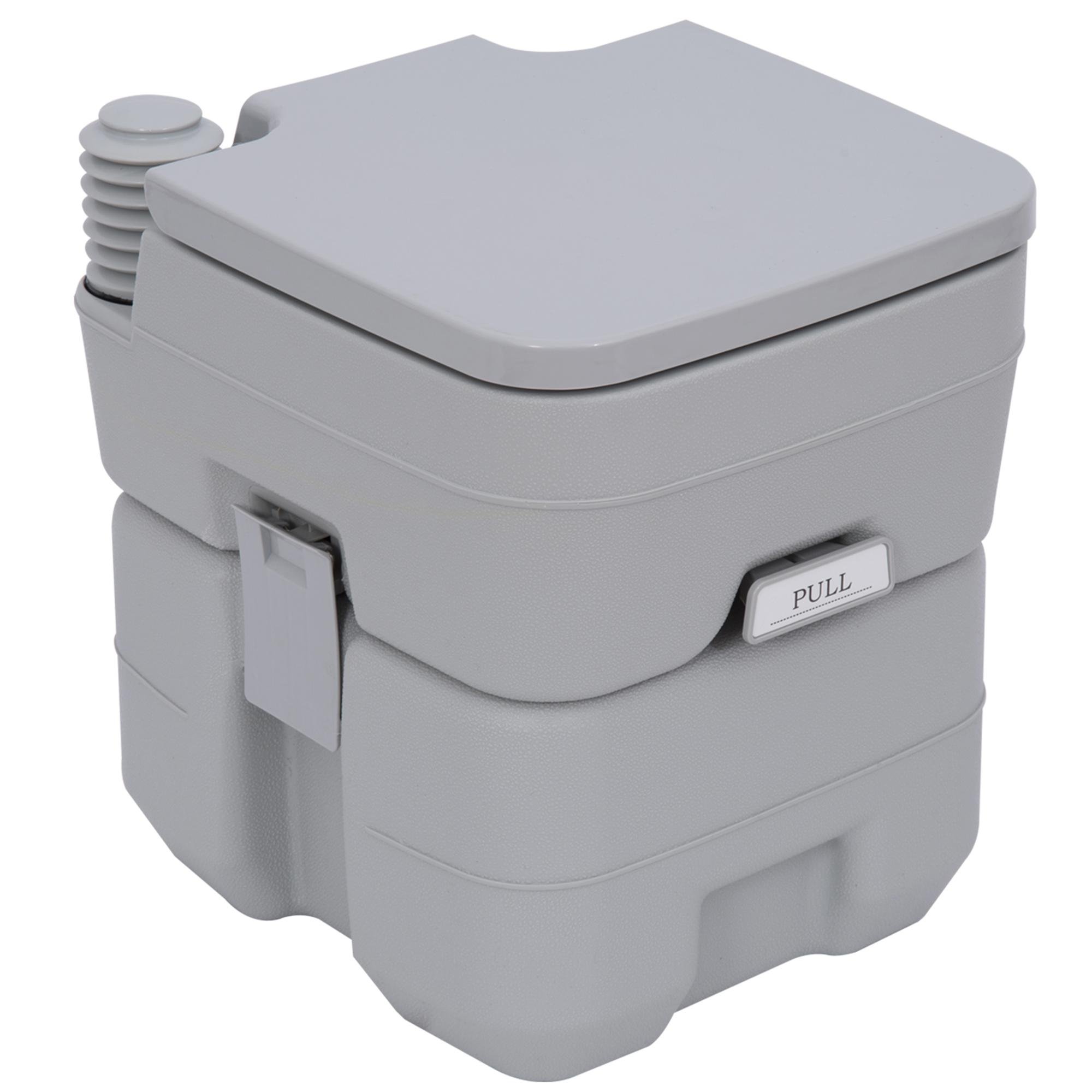 20L Grey Portable Camping Toilet with Detachable Tanks