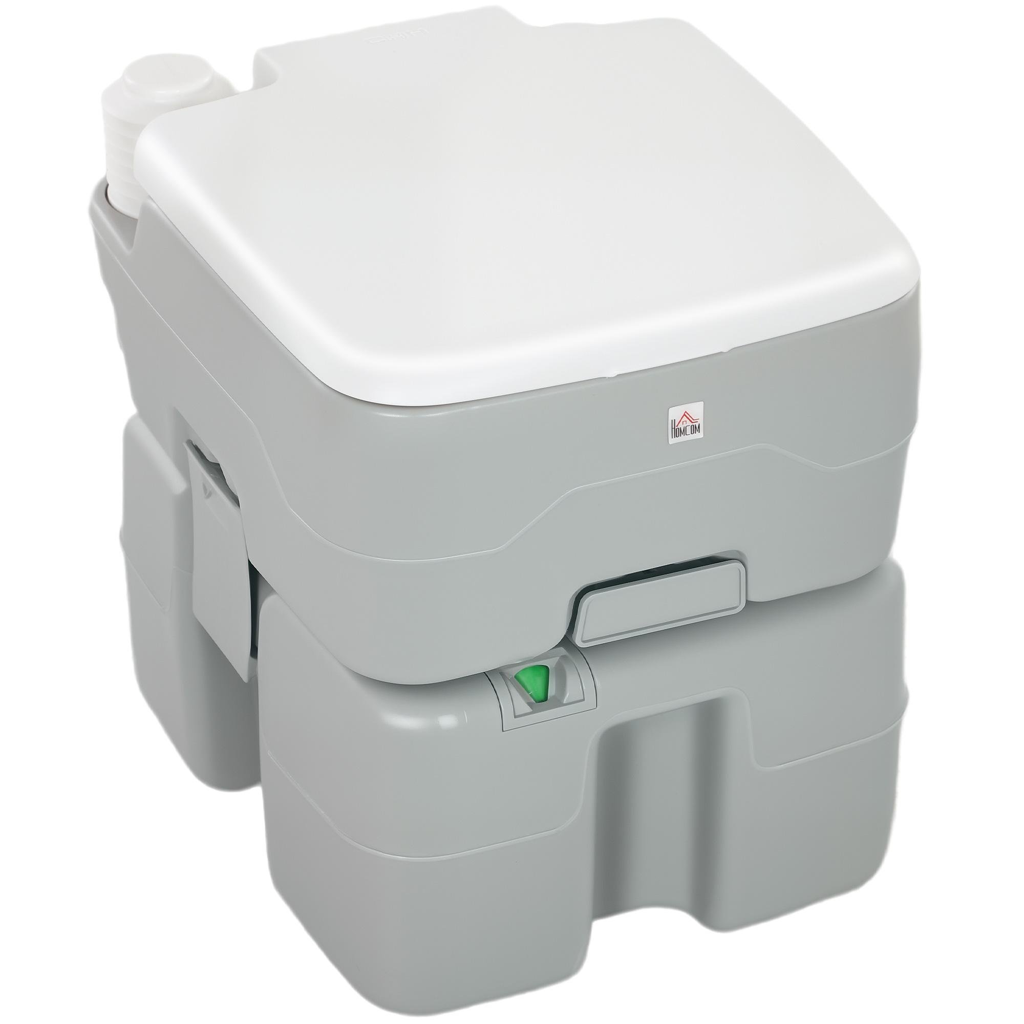 Grey Portable Flush Toilet with 5.3-Gallon Waste Tank