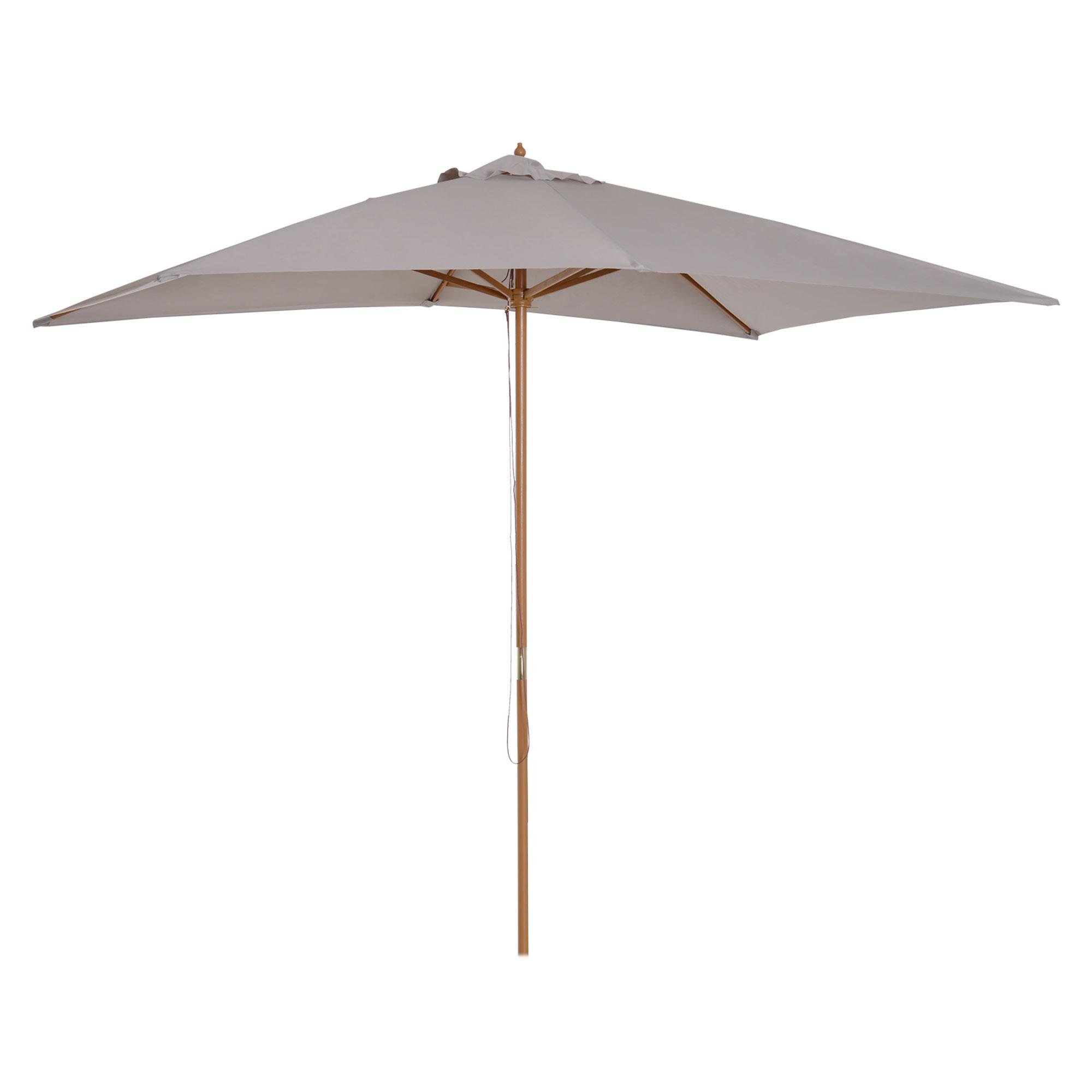 Grey Bamboo Patio Umbrella, 7 x 10 ft Rectangle Shade