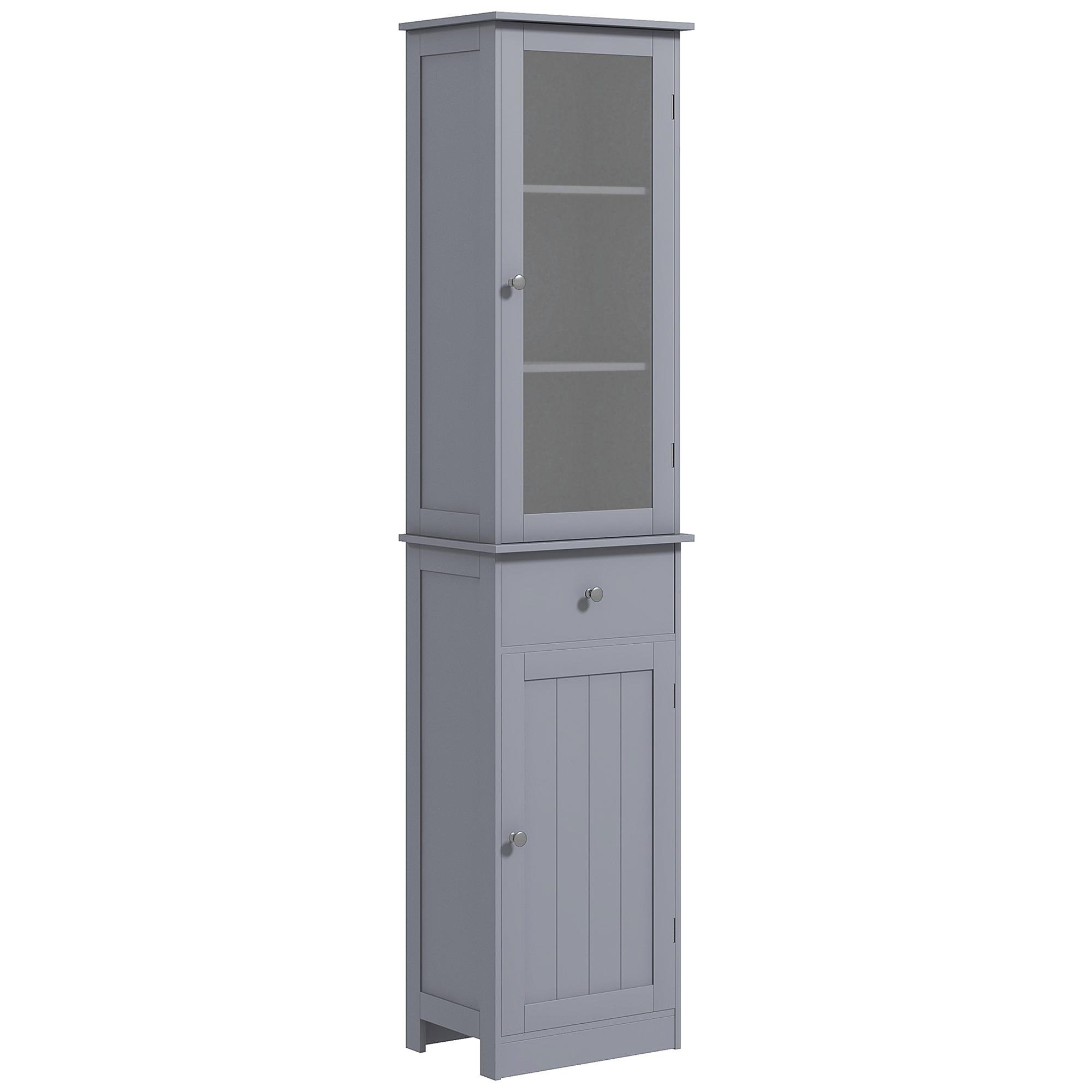 Grey Acrylic Door Bathroom Cabinet with Adjustable Shelves