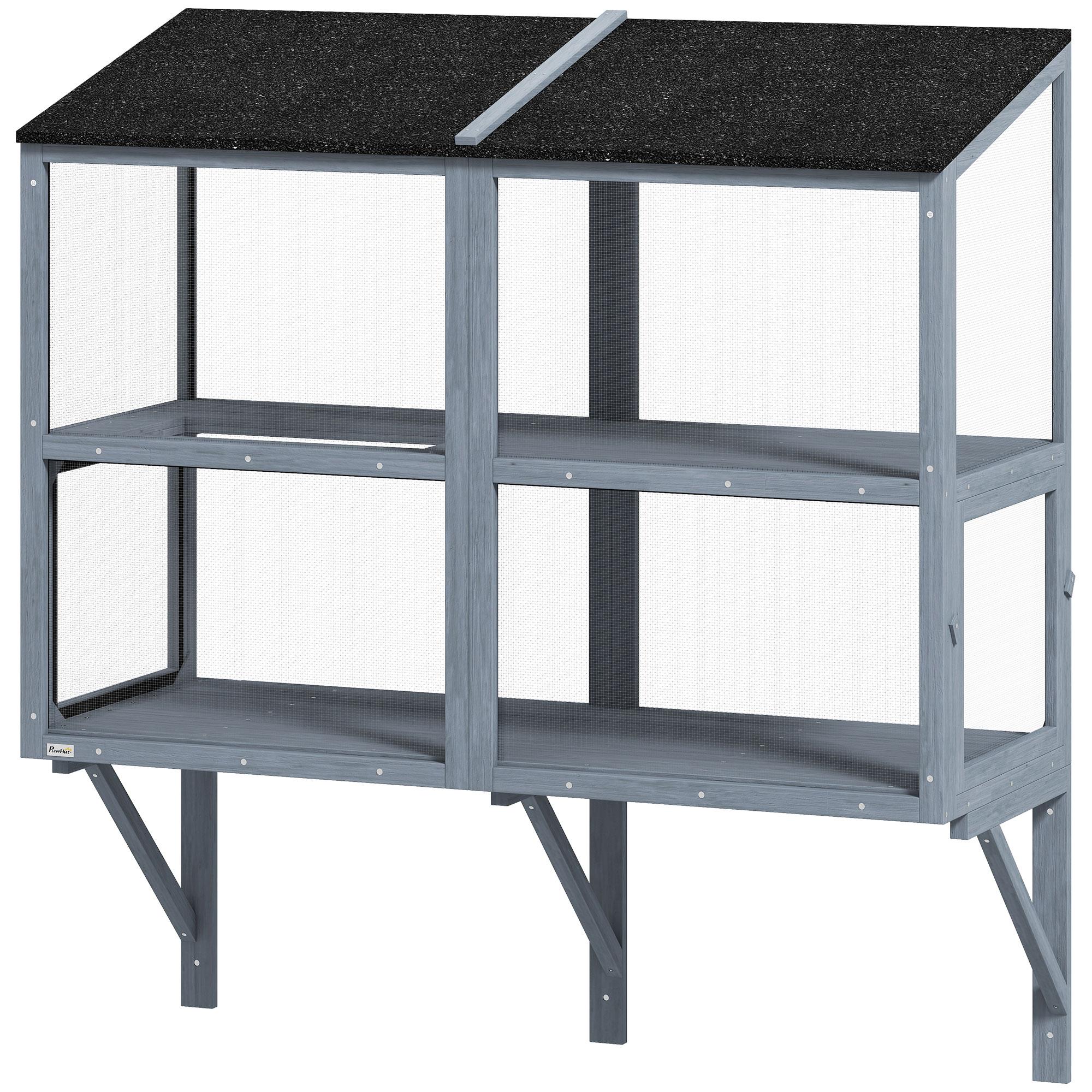 Grey Two Level Window Catio with Waterproof Roof