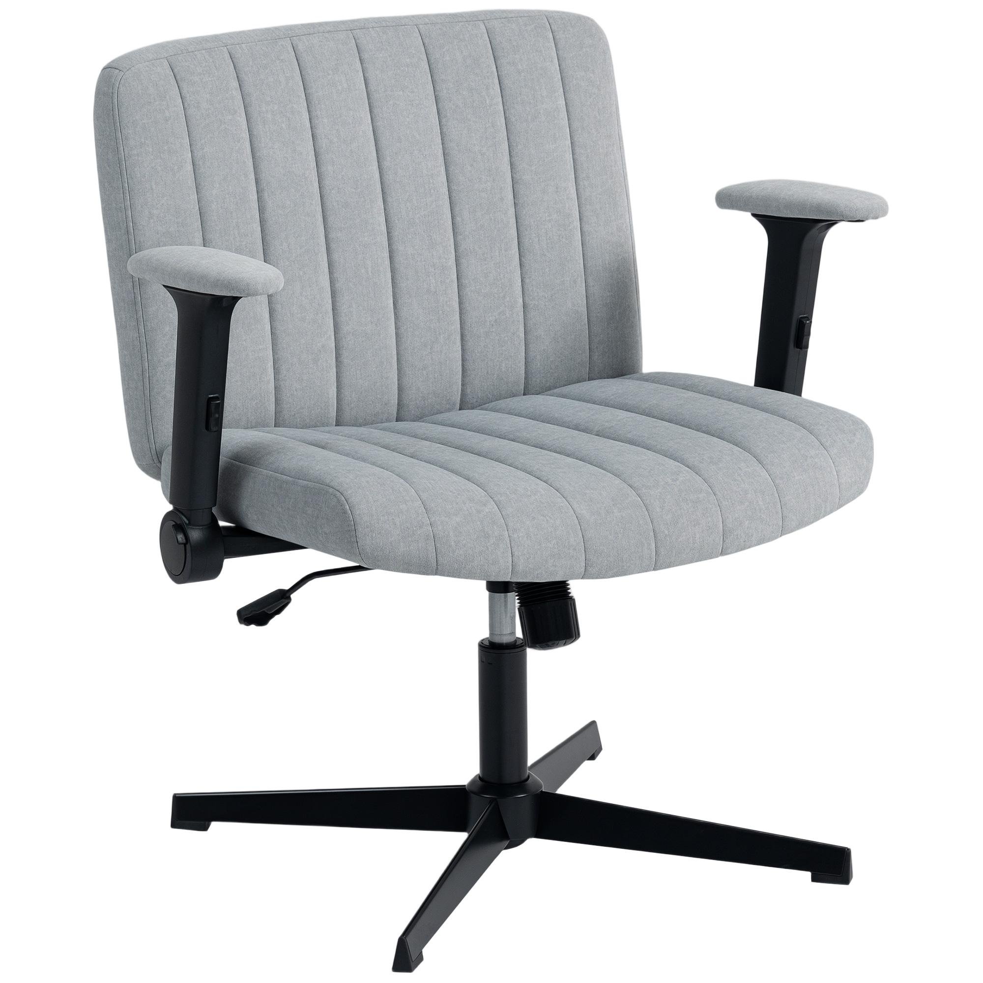Grey Velvet Cross Legged Chair with Flip-Up Armrests