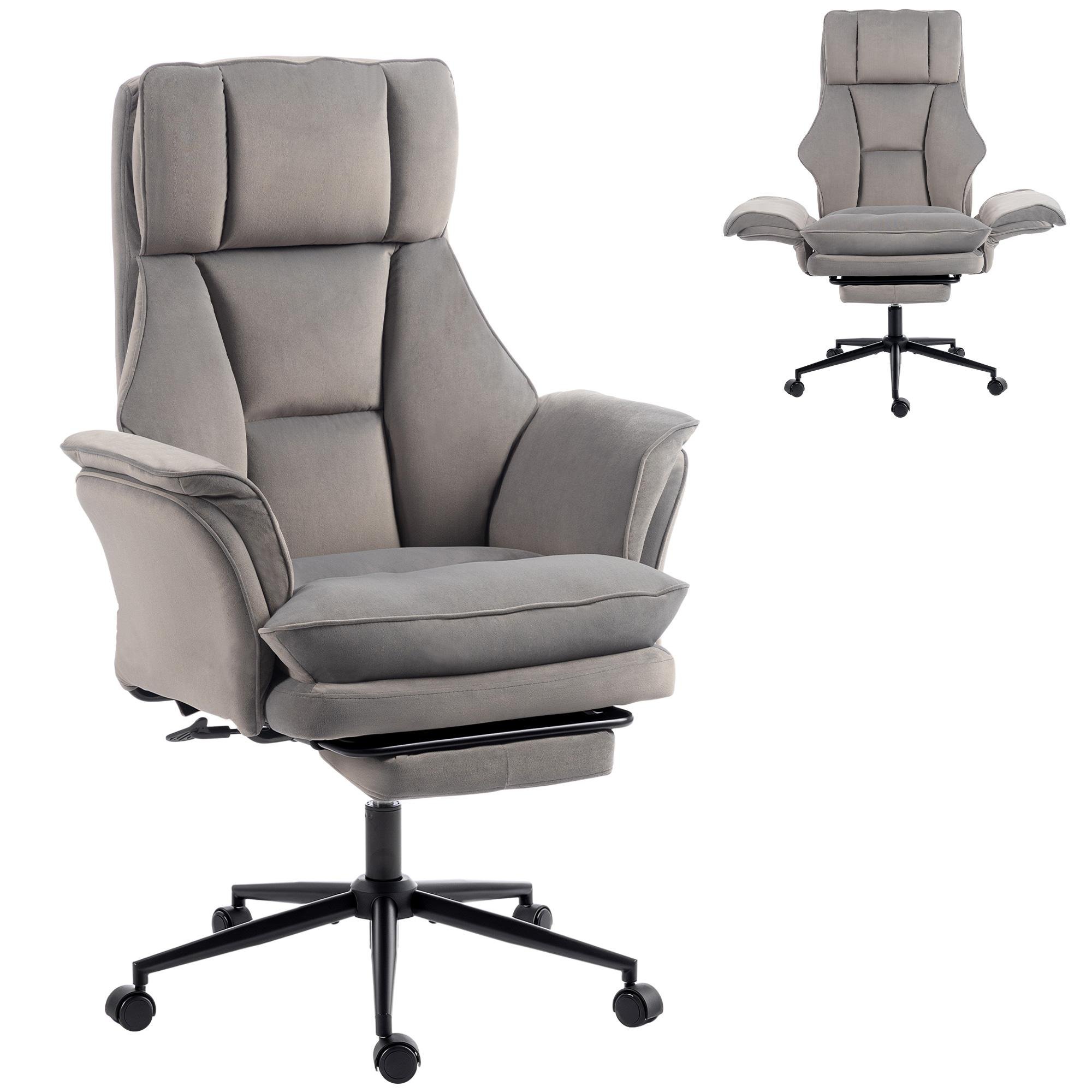 Grey Velvet Footrest Chair with 396 lb Capacity