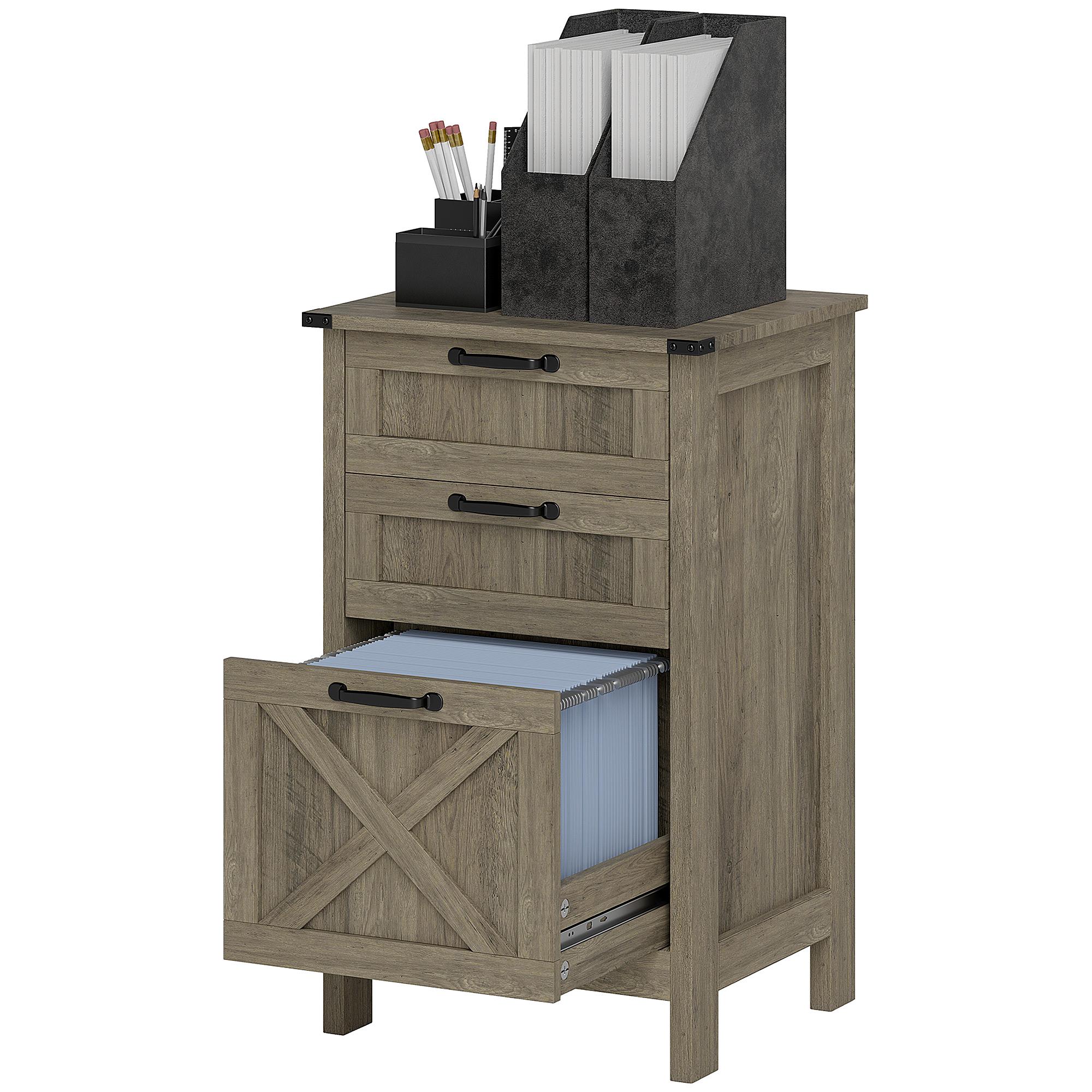 Grey Wash 3 Drawer Cabinet with A4 and Letter File Storage