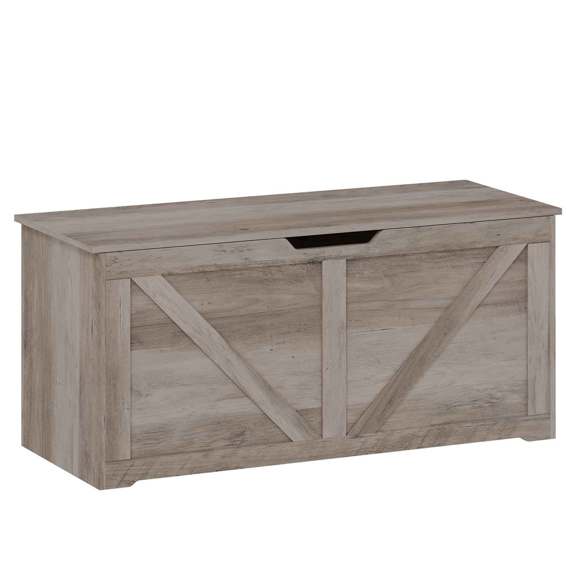 Grey 127 Litre Storage Bench with Safety Hinges