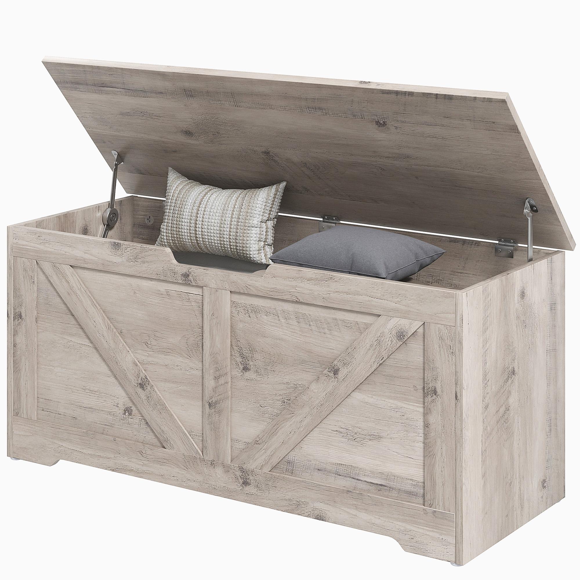 Grey 33.5 Gallon Storage Chest with Safety Hinges